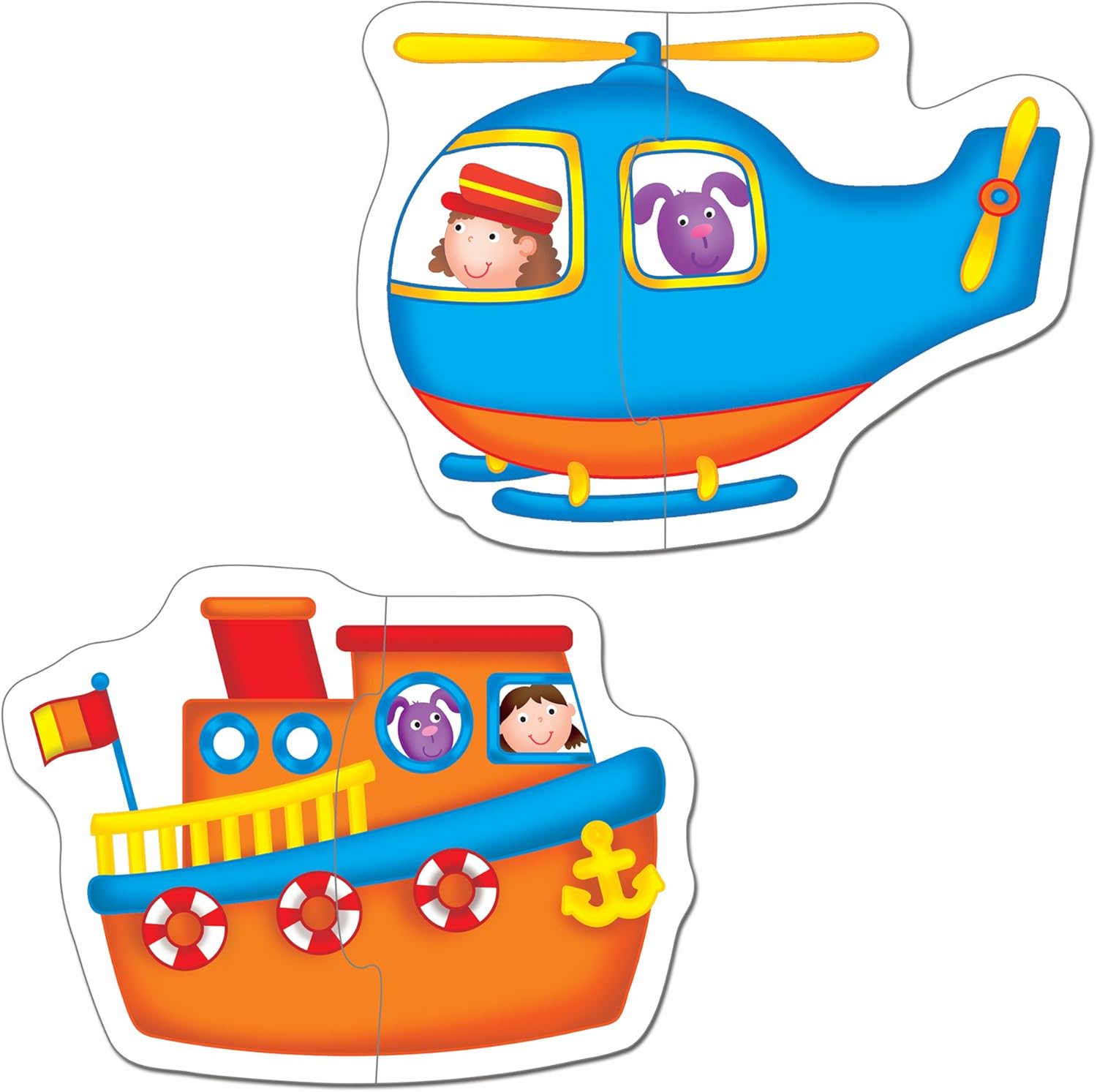 Galt Toys Baby Puzzles - Transport 2-Piece Jigsaw Set for Toddlers 18 Months+ 6