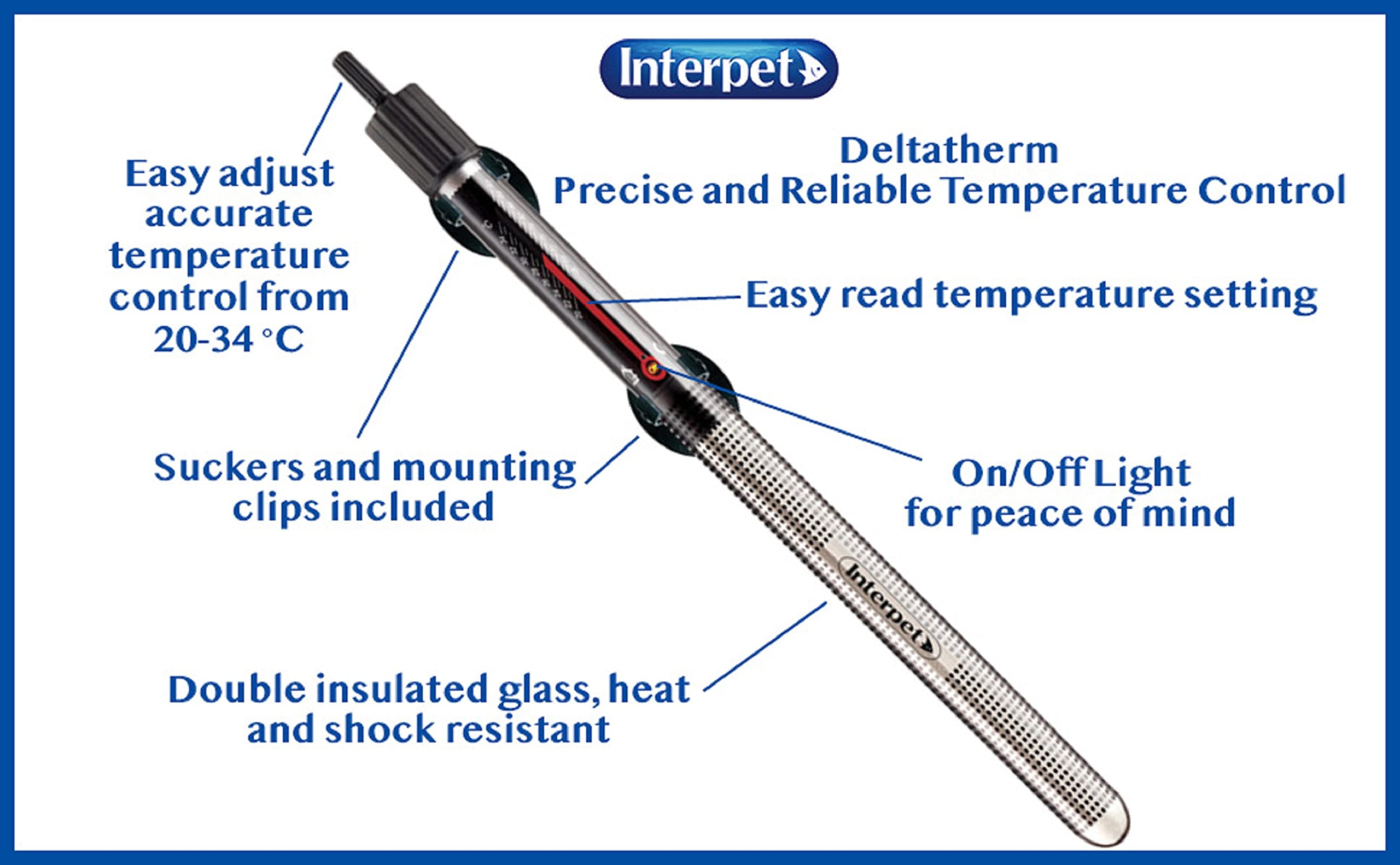 Interpet Deltatherm Aquarium Heater - 300W | Tropical & Marine | Up to 270 Litres 2