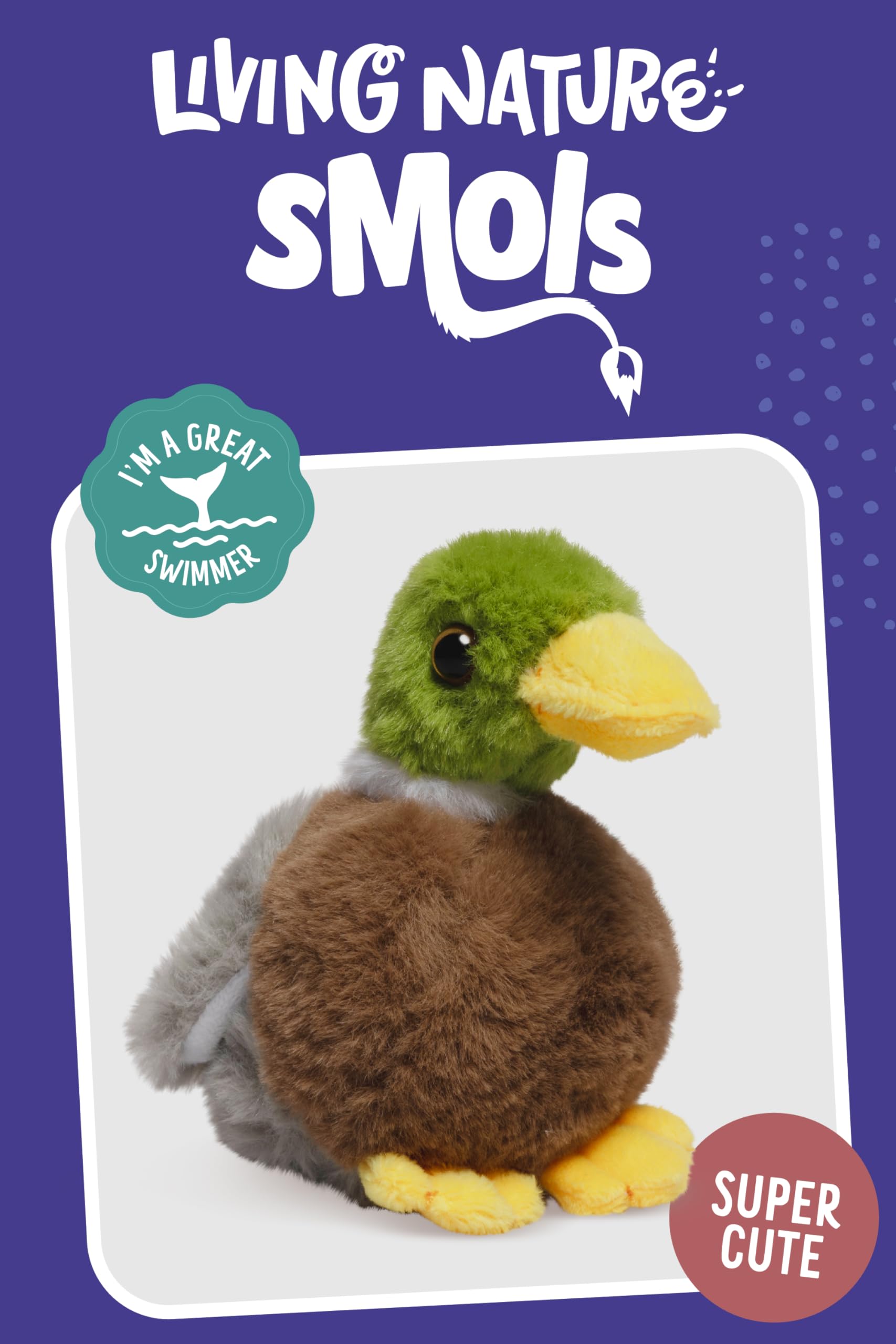 Living Nature SMOLS Mallard Duck Plush Toy - Soft Eco-Friendly Stuffed Animal for Kids 0+ 4