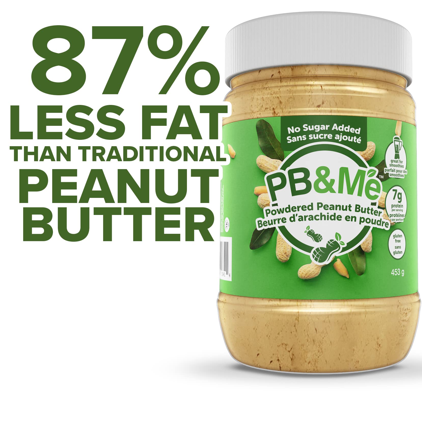 PB&Me Powdered Peanut Butter, No Sugar Added, Gluten-Free, 0.906 kg 2-Pack 3