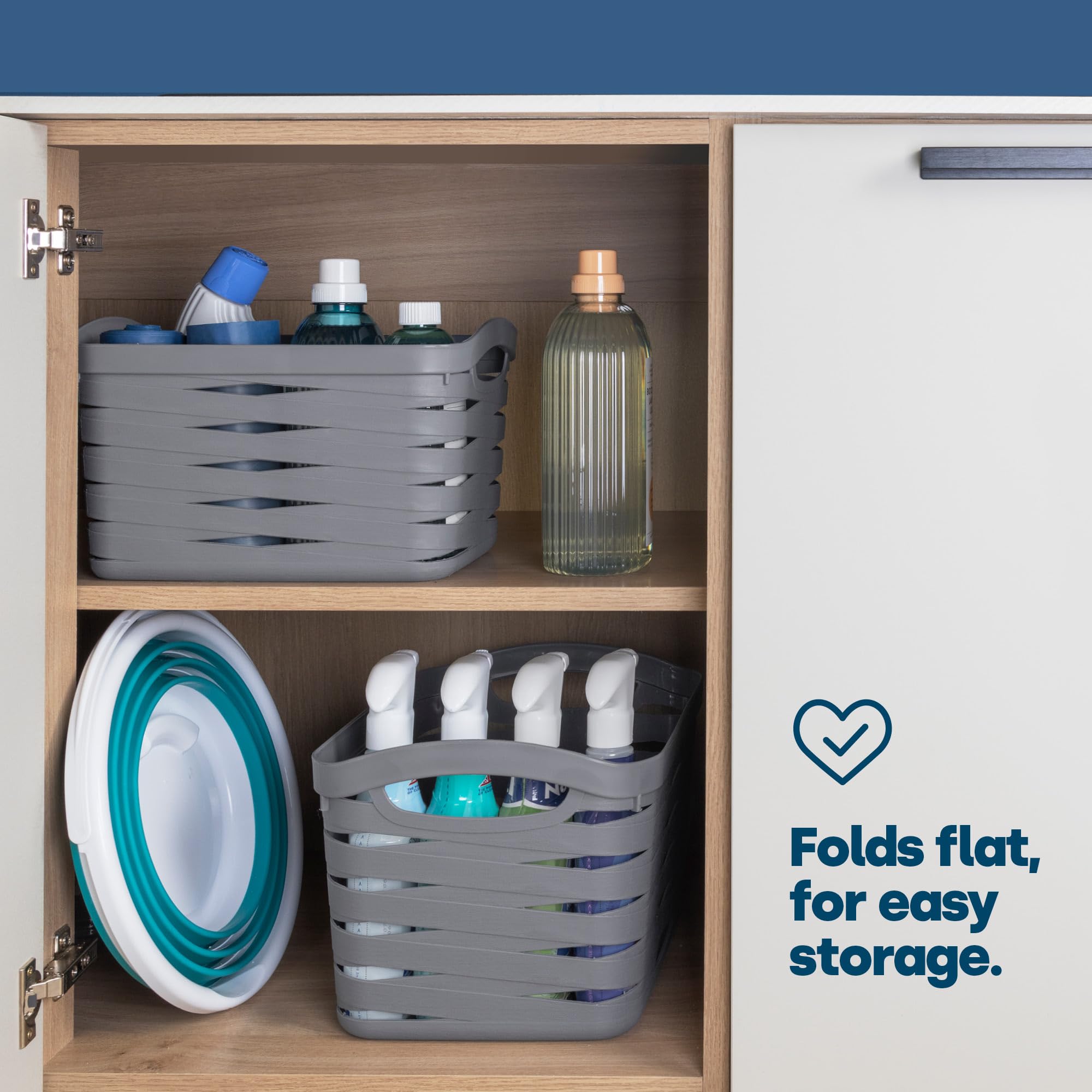LIVIVO Collapsible Bucket - 10L Capacity, Space-Saving Folding Design | Sturdy Silicone & Plastic