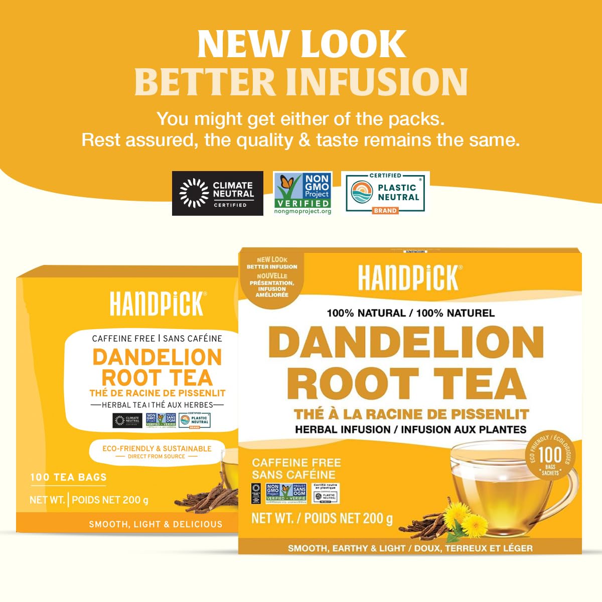HANDPICK Dandelion Root & Leaf Tea Bags (100 Herbal Tea Bags) Caffeine-Free 8