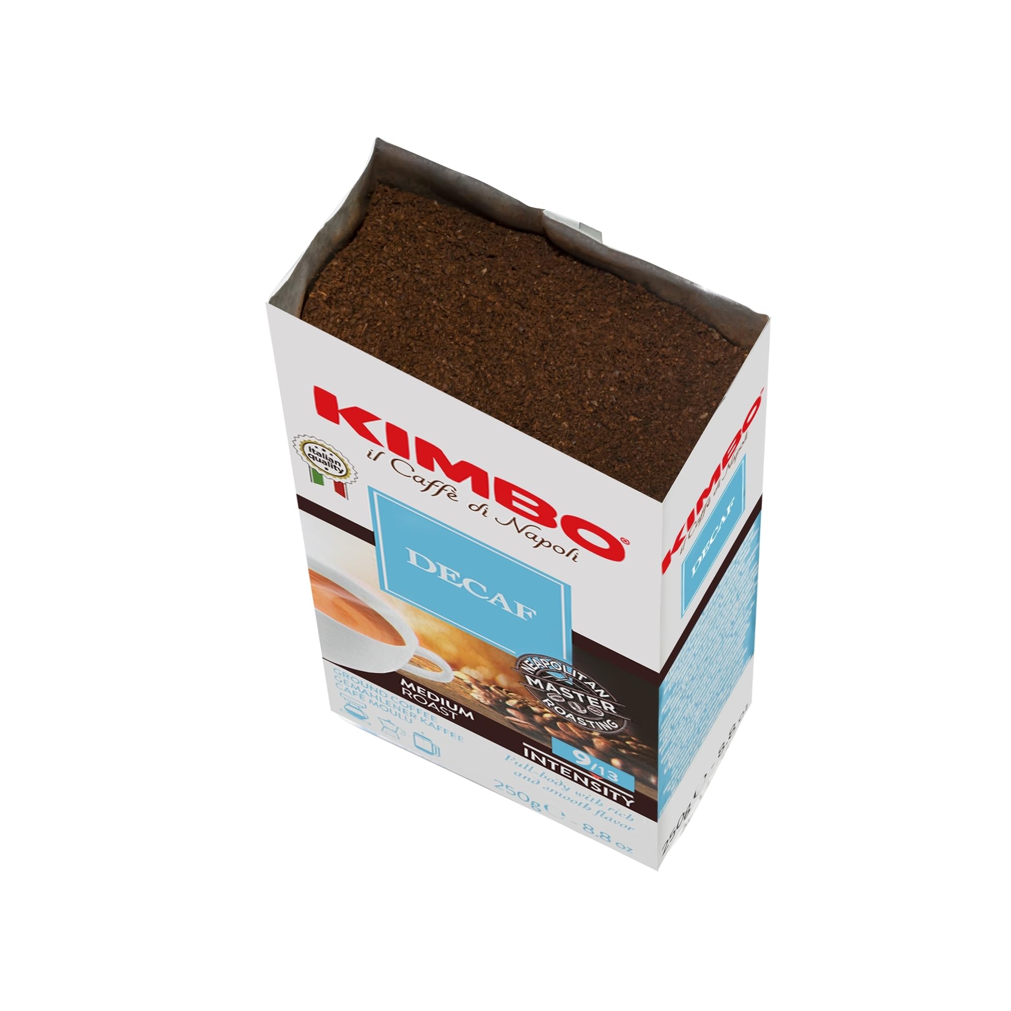 Kimbo - Decaffeinated Ground Coffee 250g | Medium Roast Italian Espresso