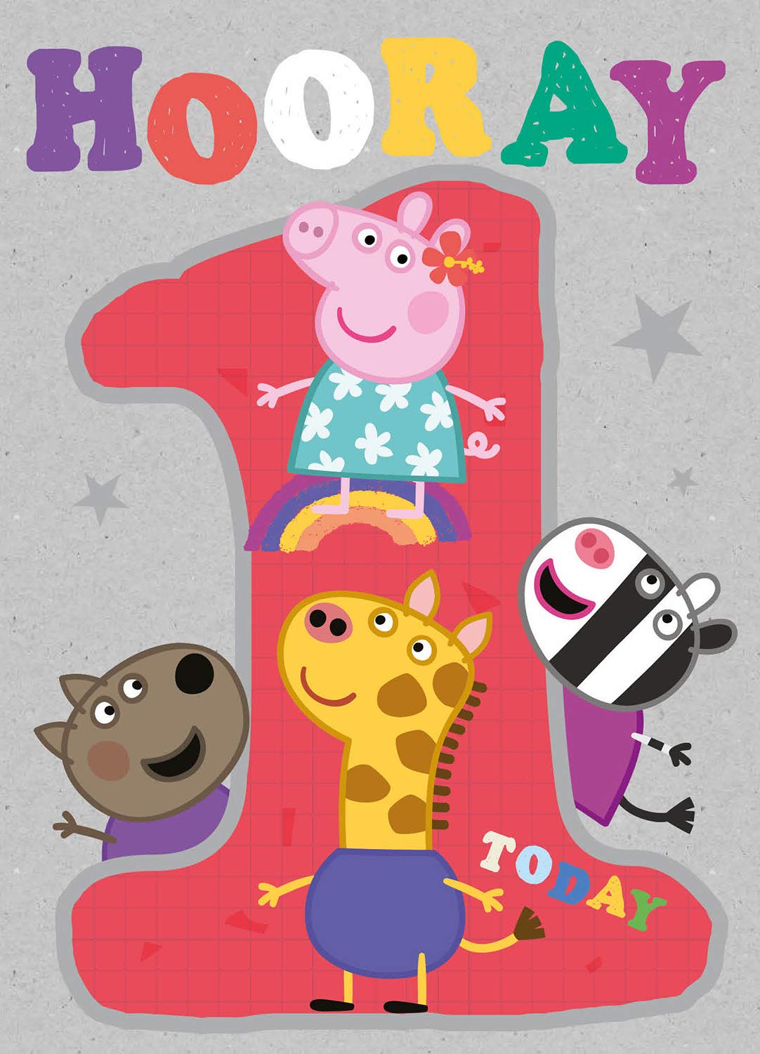 Danilo Promotions Peppa Pig Official Age 1 Birthday Card | 7x6 in | PG105