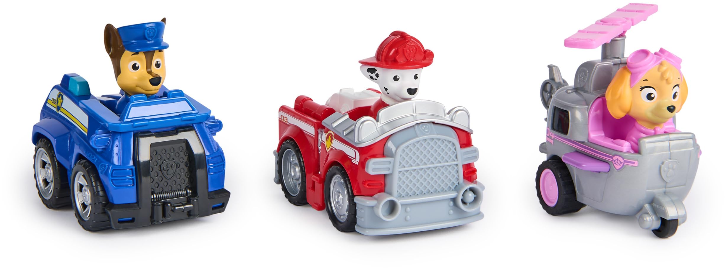 Paw Patrol Deluxe Rescue Racers Triple Pack (Chase, Marshall, Skye) | Pull-Back Action | Ages 3-9 1