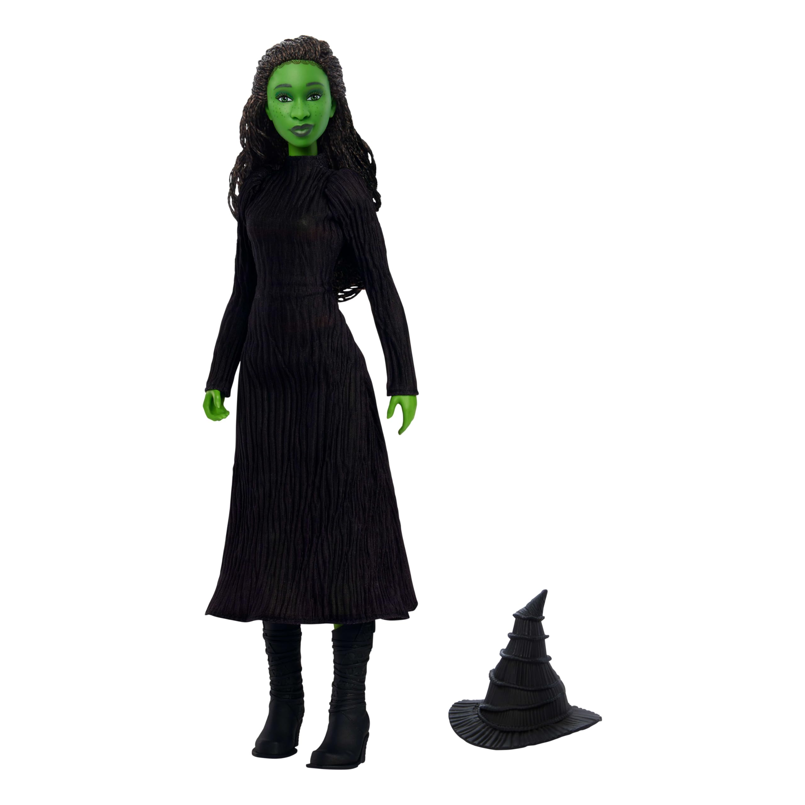 Mattel Wicked Singing Elphaba Fashion Doll & Accessories - Posable Musical Doll with Green Skin, Braided Hair, and Removable Dress 3