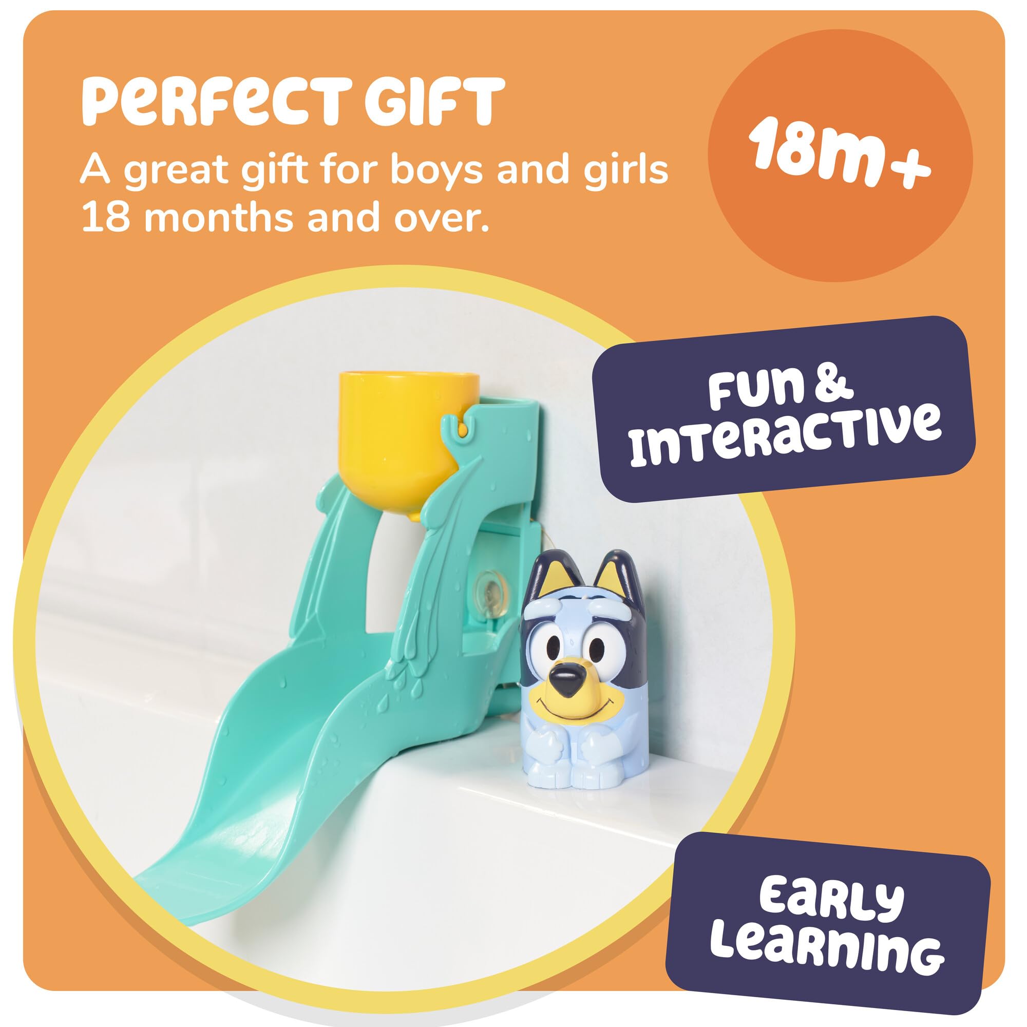 Toomies Bluey’s Waterslide - Bath Toy for Toddlers with Moving Eyes, Water Play Fun 4