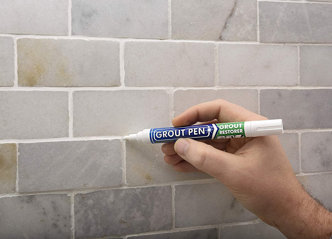 Twin Pack White Grout Pen - Restore & Protect Tile Grout Lines in Kitchens & Bathrooms