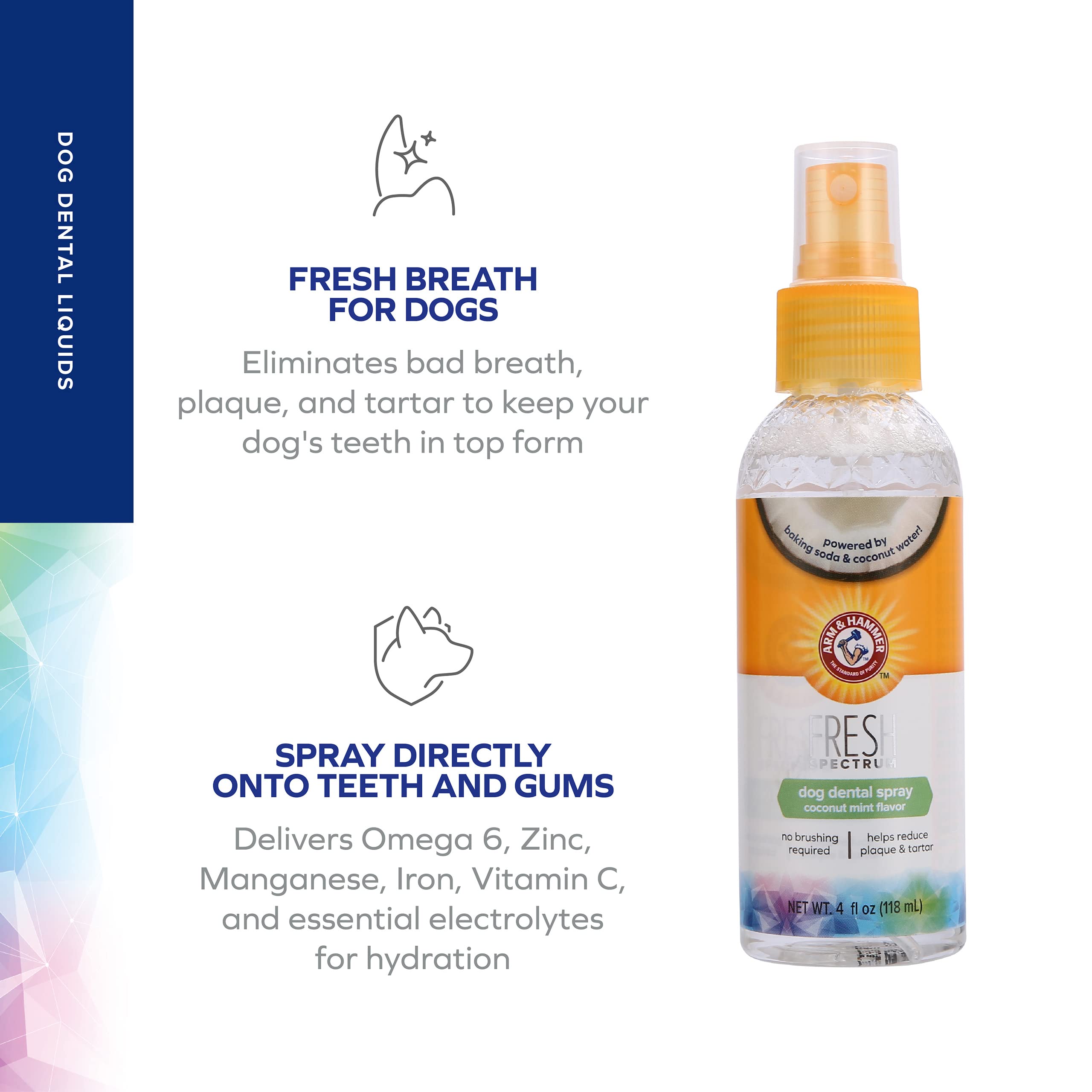 Company of Animals Arm & Hammer Fresh Spectrum Coconut Mint Dog Dental Spray, 118ml 4