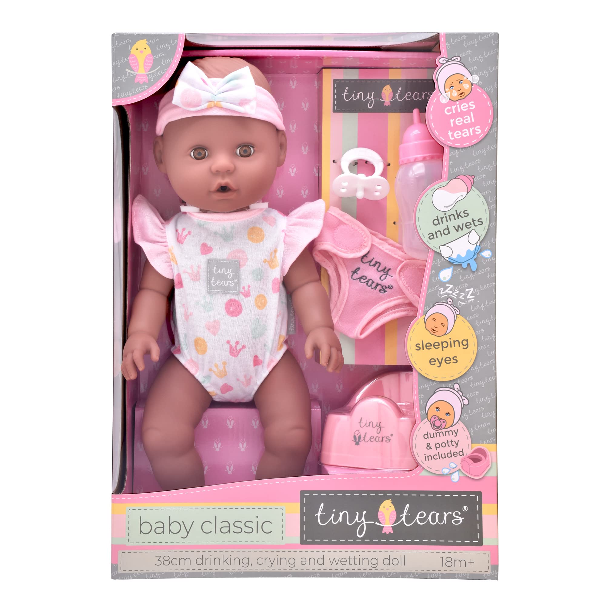 Tiny Tears Baby Classic - 38cm Crying and Wetting Doll with Sleeping Eyes | John Adams 4