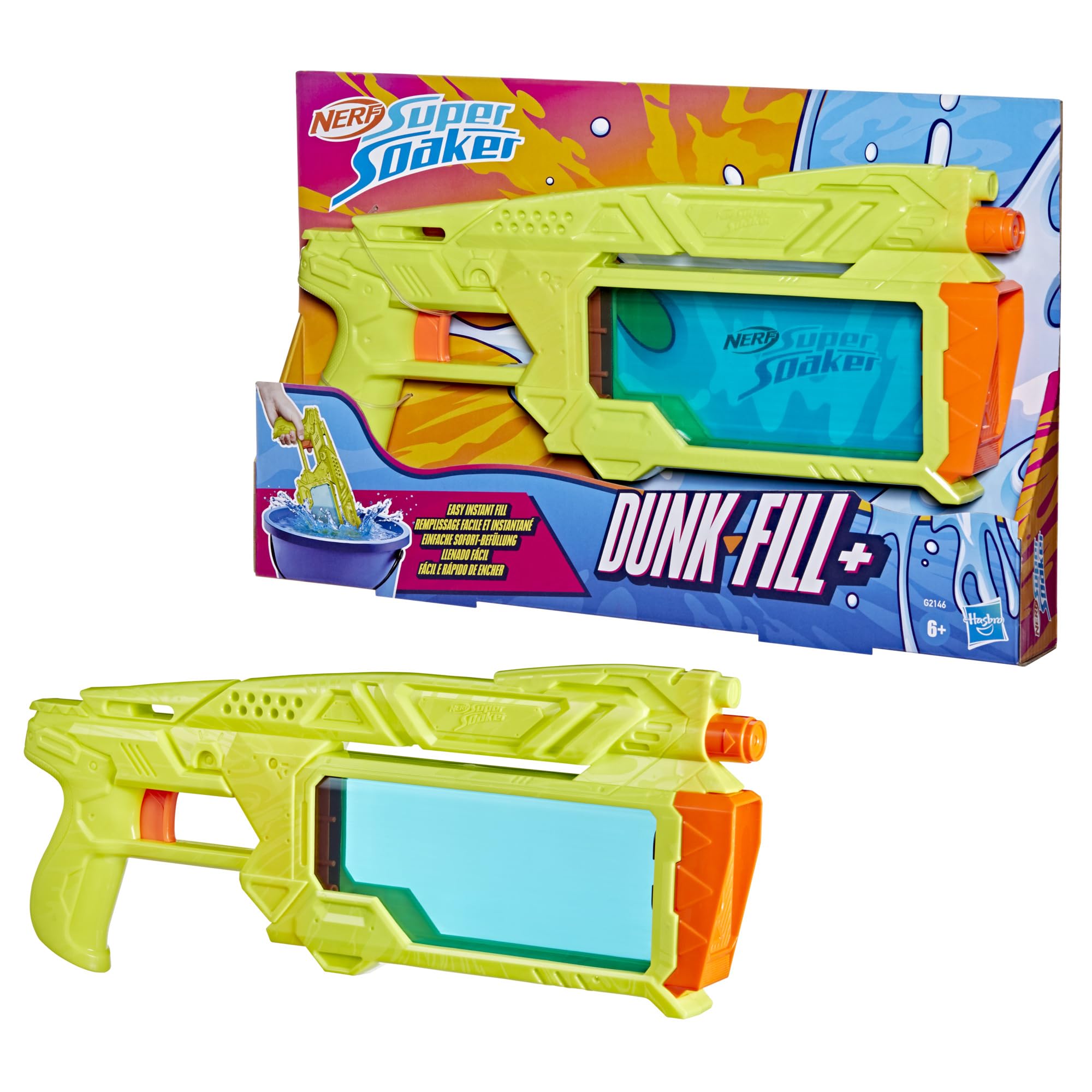 Super Soaker Dunk-Fill+ Water Blaster - Instant Fill Tank | 358ml Capacity | Ages 6+ 2