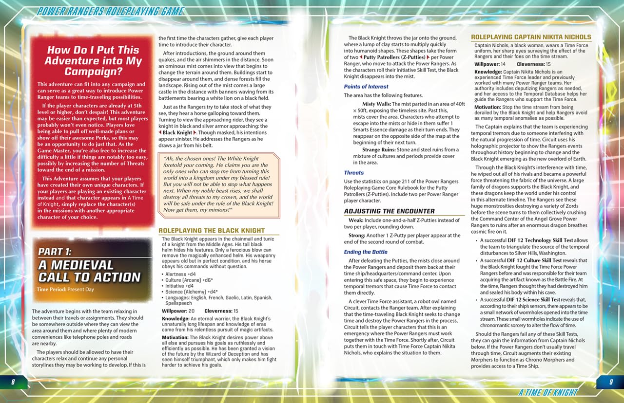 Power Rangers RPG: Time of Knight Adventures Hardcover 3