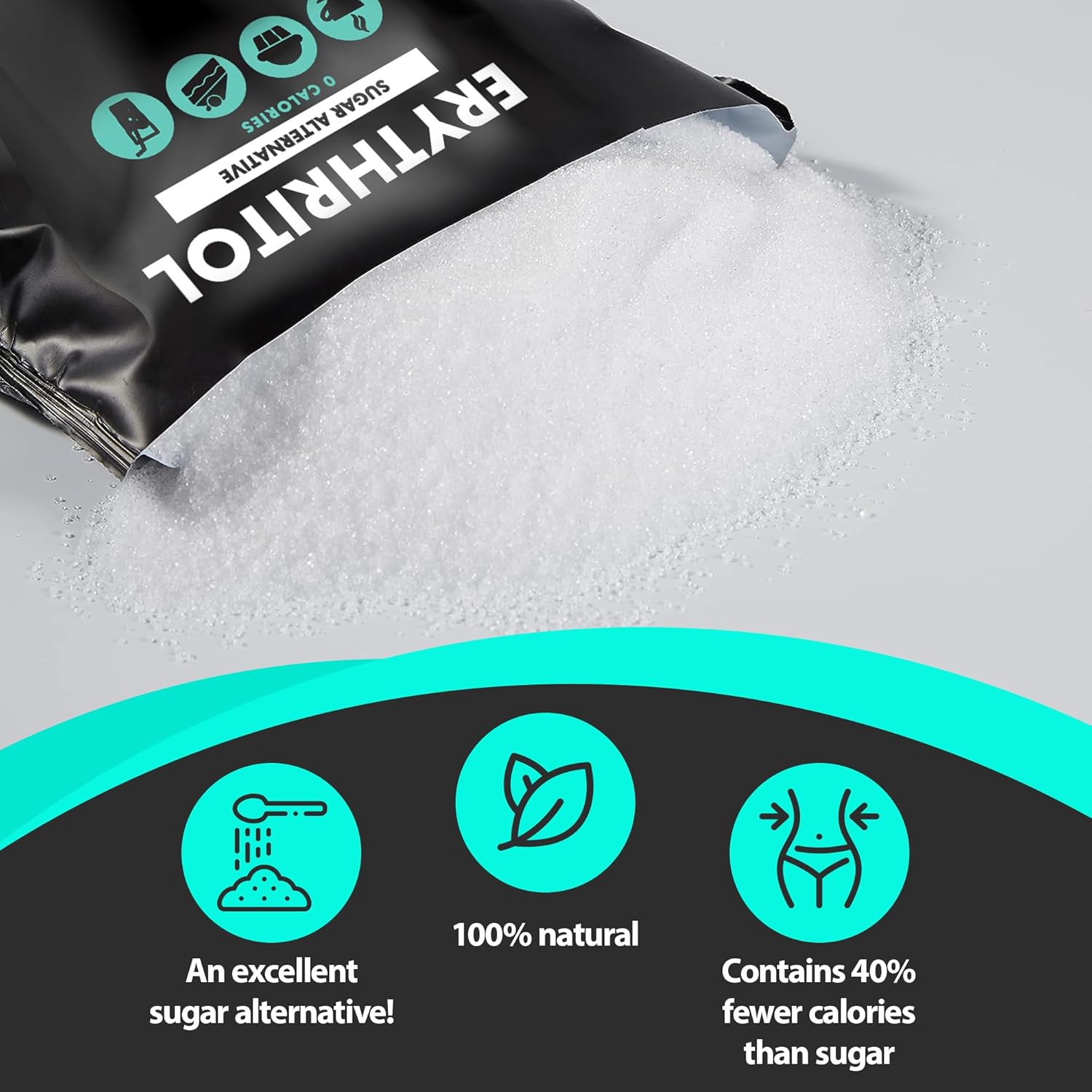 Nature Diet - Erythritol 1000 g, Natural Sweetener, Zero Calories, Sugar Substitute 5