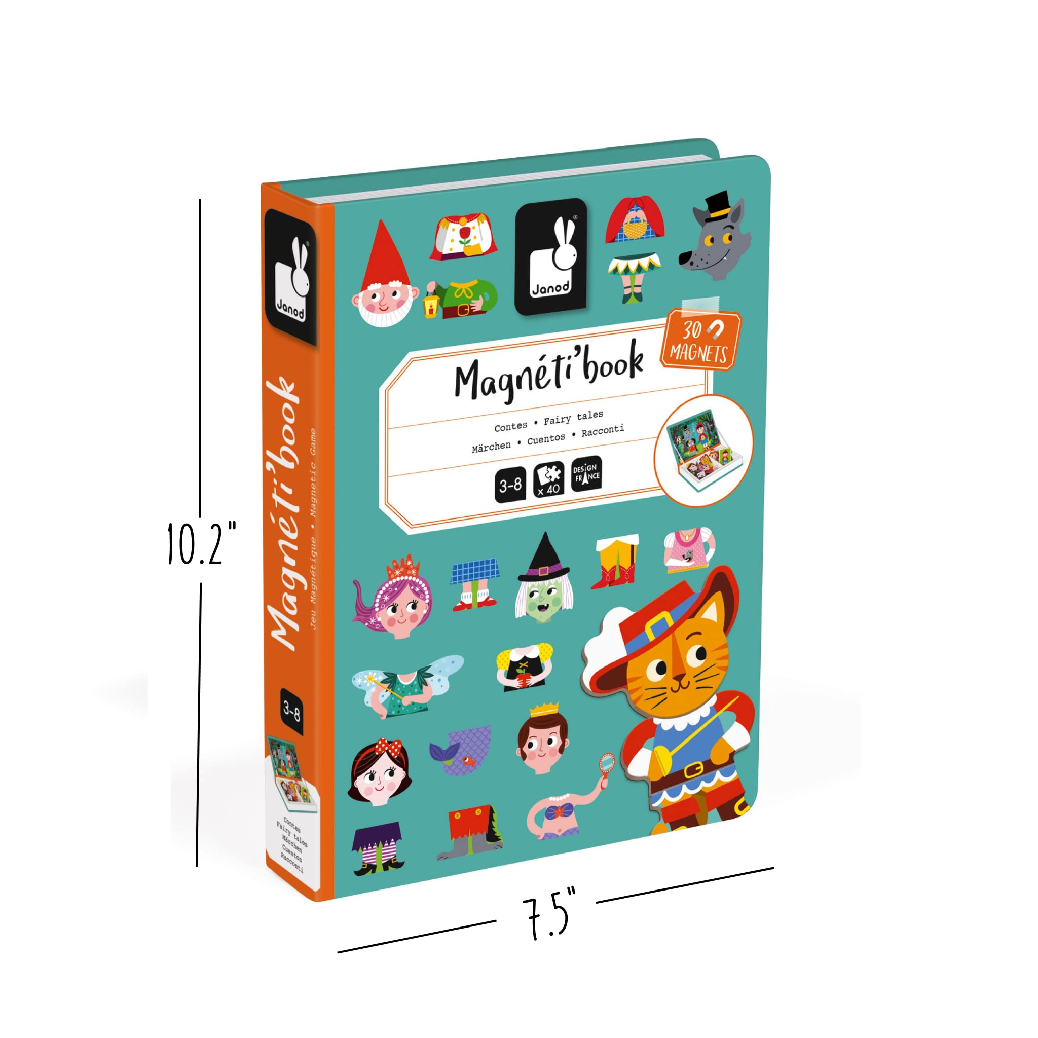 Janod Magneti'Book Story Book - 40-Piece Magnetic Educational Set | Ages 3+ 6