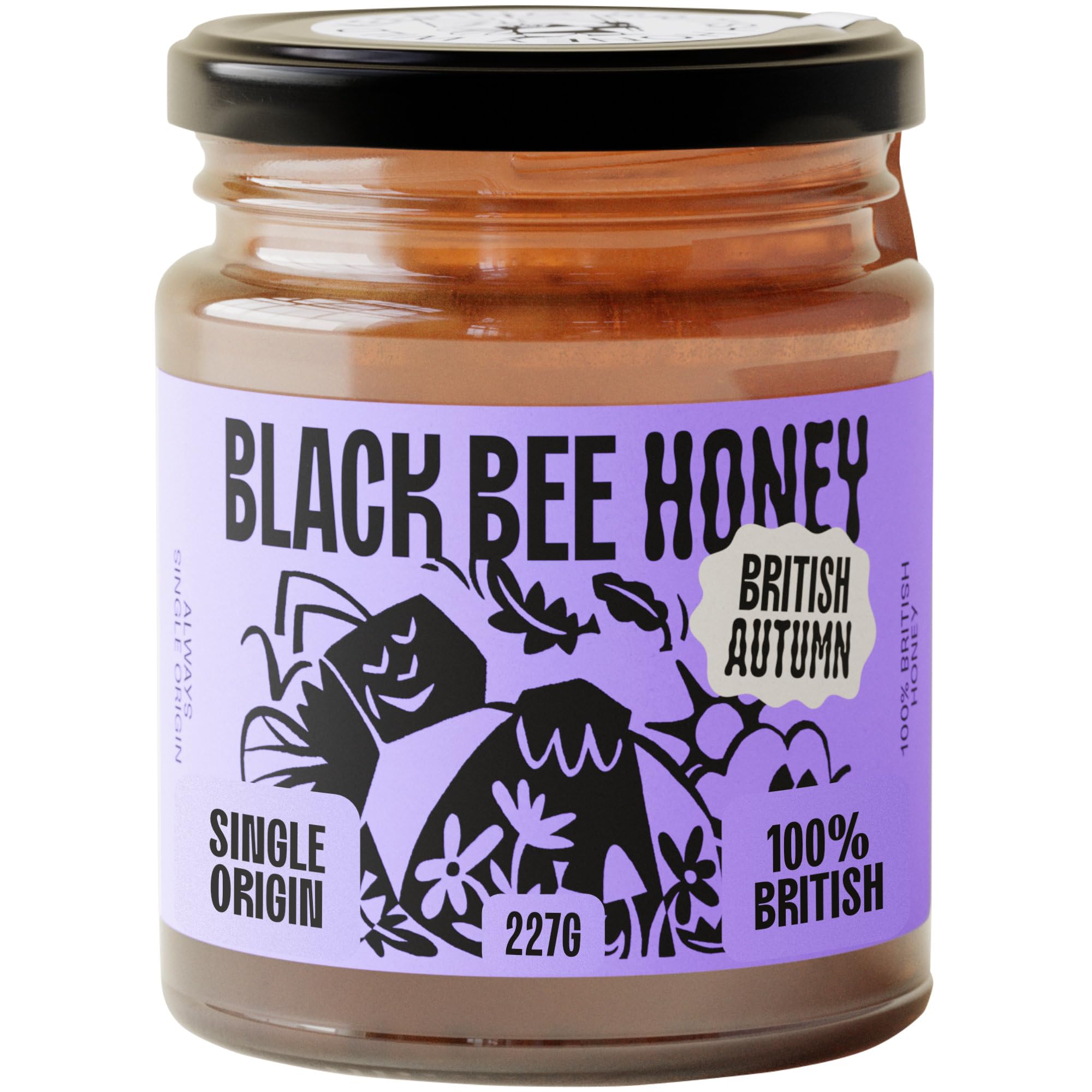 Black Bee Honey - Pure British Autumn Honey, Thick with Bold Aromatic Flavour