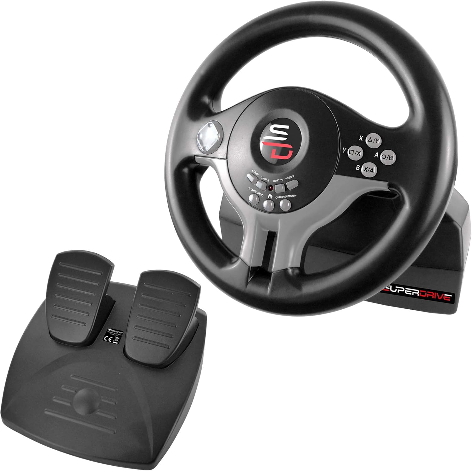 SV200 Racing Steering Wheel with Pedals and Shift Paddles for Nintendo Switch, PS4, Xbox One, PC