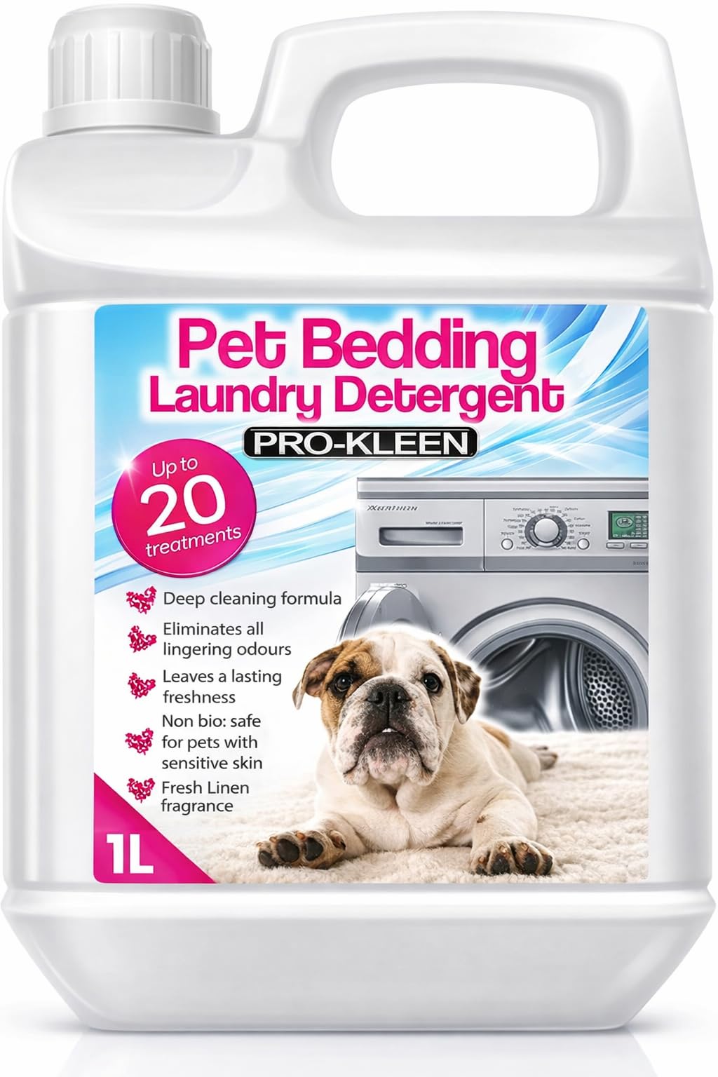 Pro-Kleen Pet Bedding Laundry Detergent - Fresh Linen Scent | Non-Bio | 1L