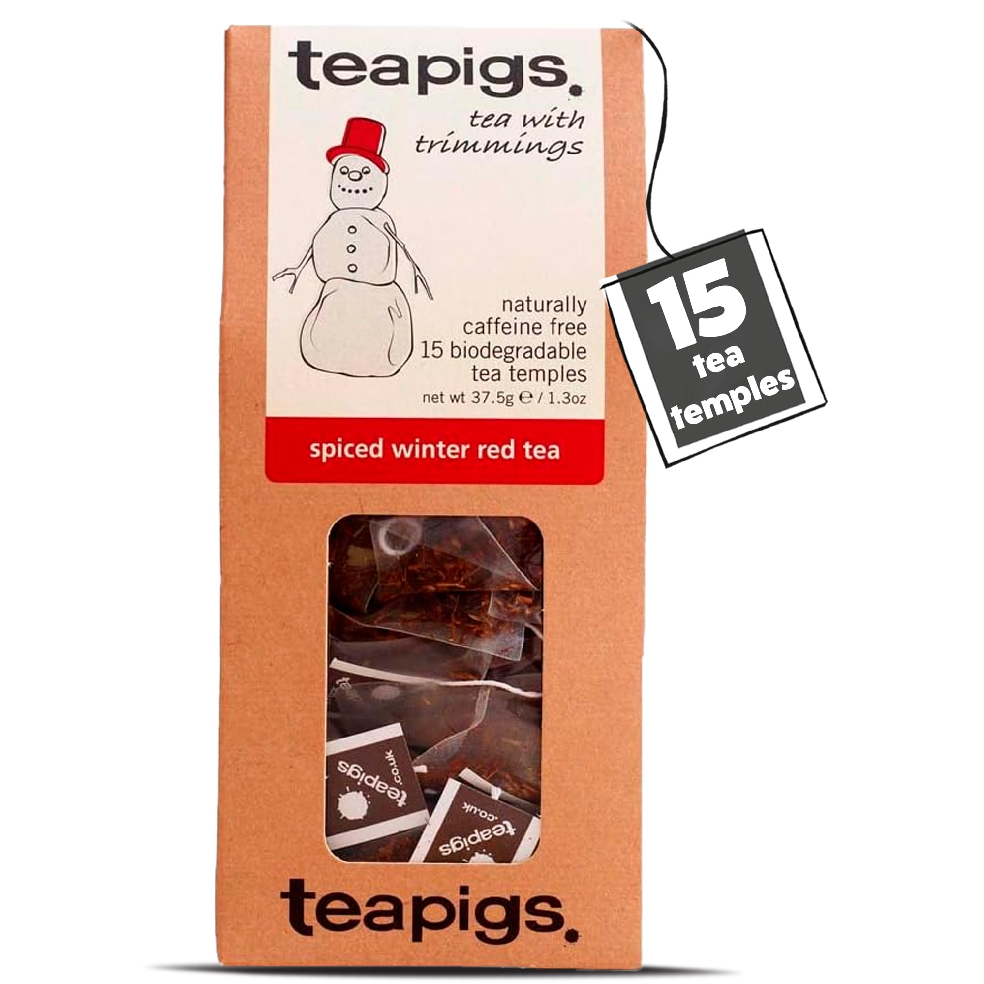 teapigs Spiced Winter Red Tea Bags - Rooibos Herbal Blend with Cinnamon, Cloves & Orange Peel
