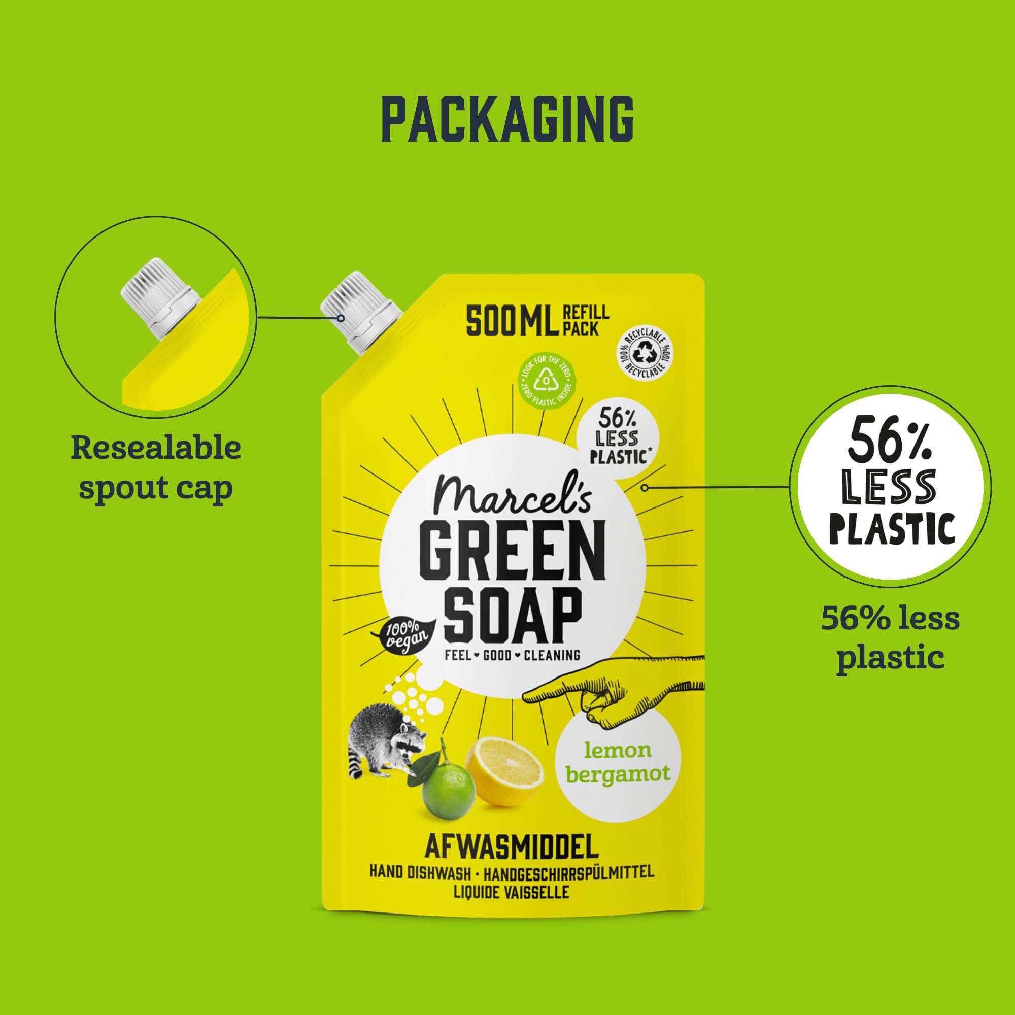 Marcel's Green Soap - Washing-up Liquid Lemon & Bergamot Refill (1L) 5