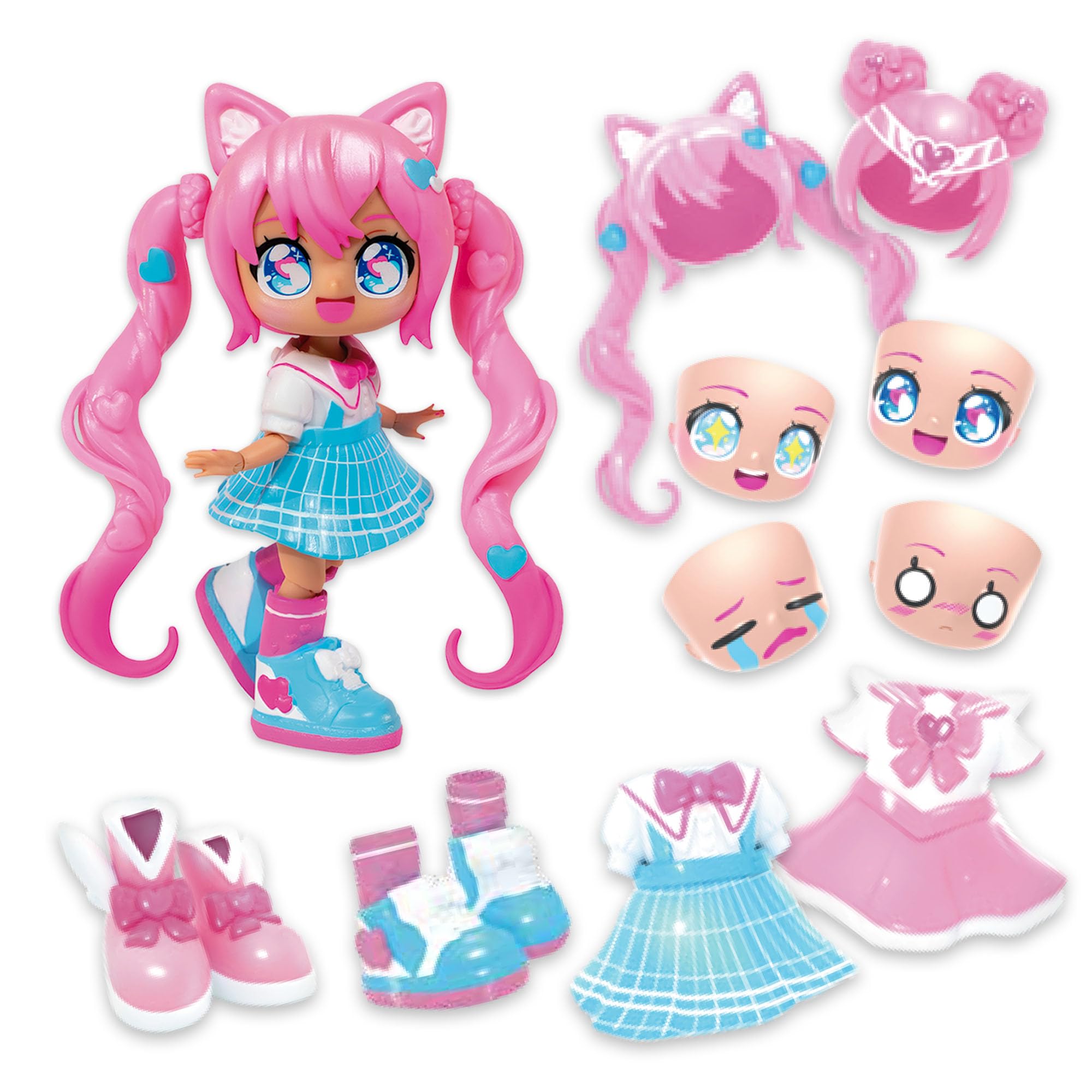 Animakii Fashion Dolls - Customisable Magical Girl & School Girl Style 5" 9