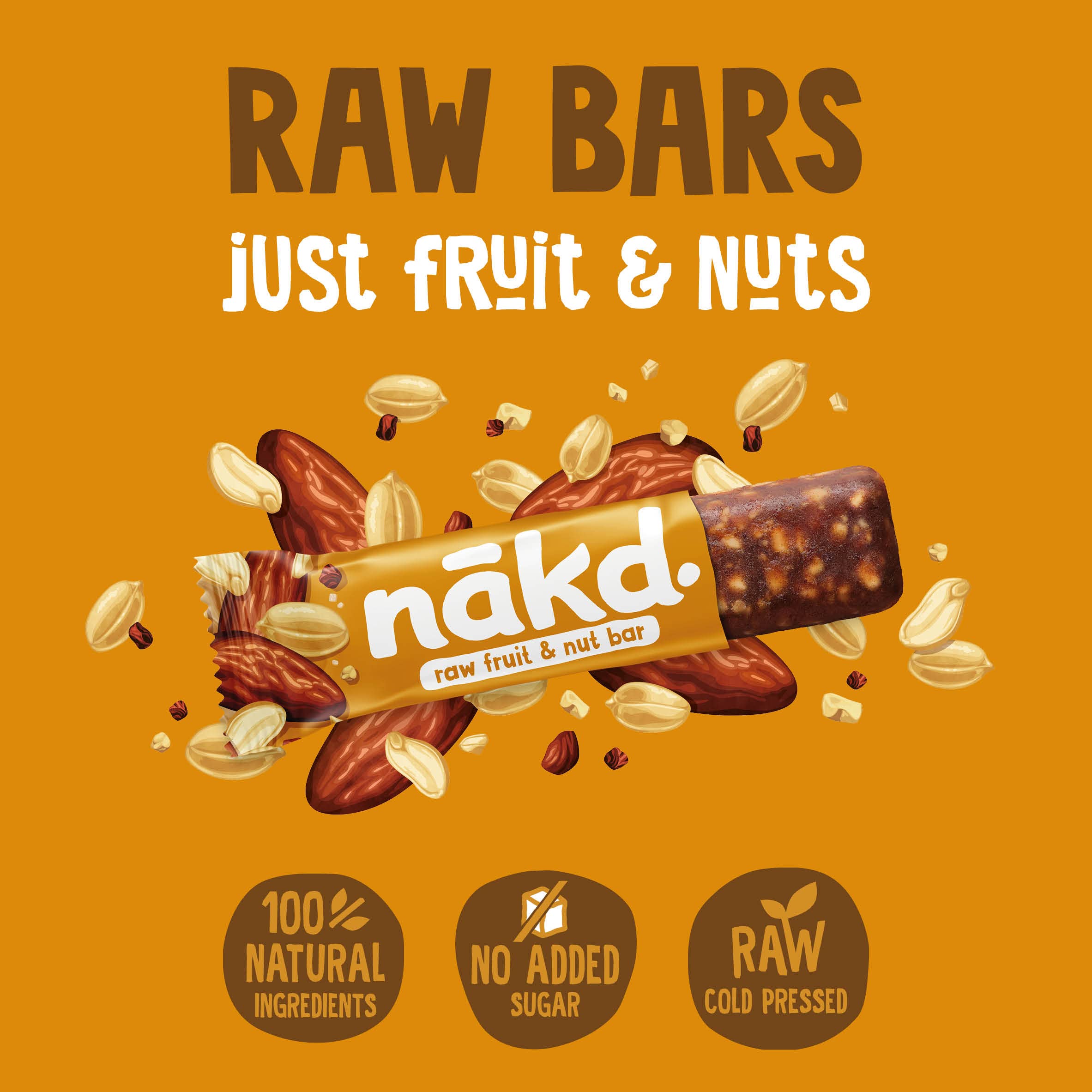 Nakd Peanut Delight Natural Fruit & Nut Bars - Vegan, Gluten Free, No Added Sugar - 35g x 18 Bars 3