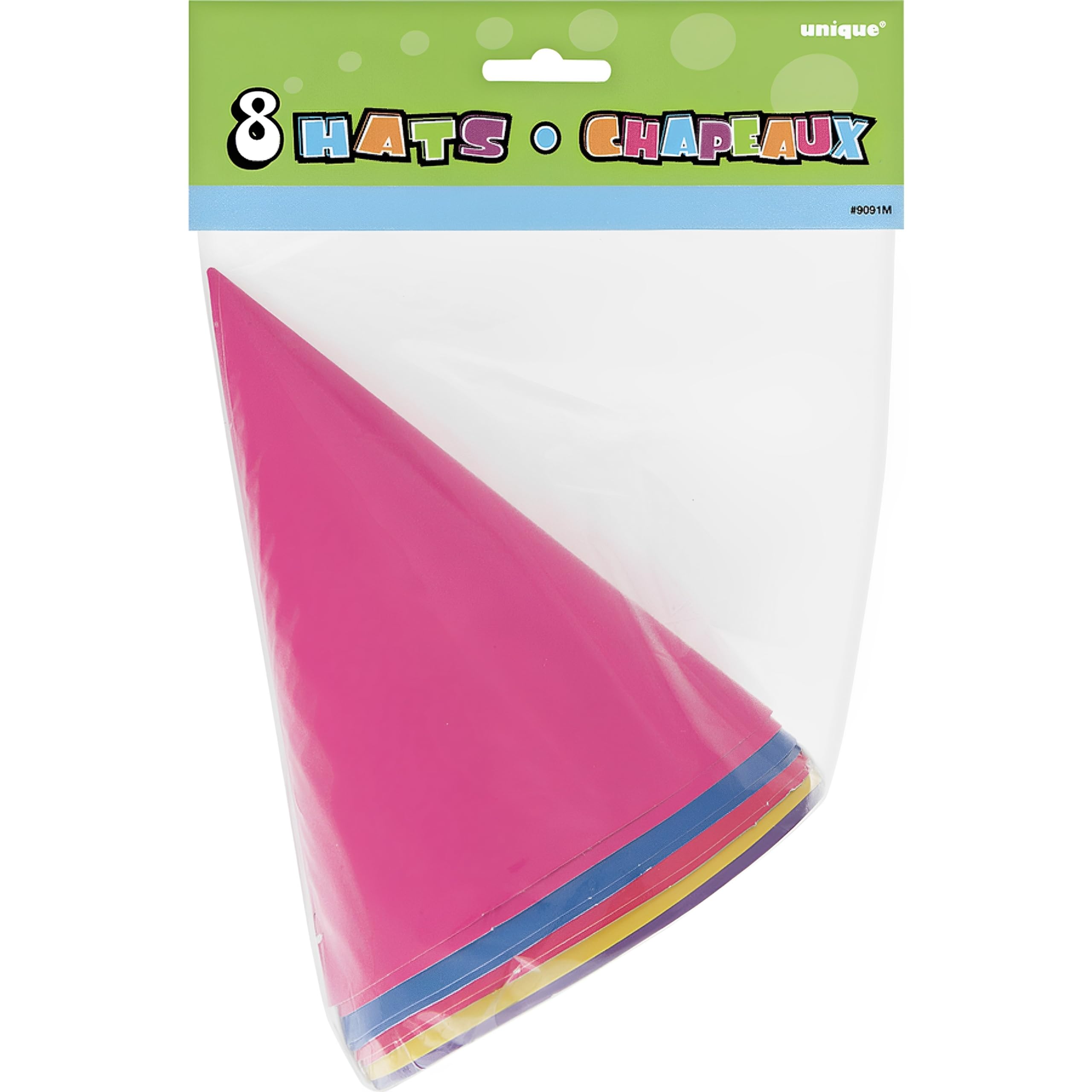Unique Paper Party Hats - 8 Pack Assorted Colors | One Size Fits Most | Unisex Adult