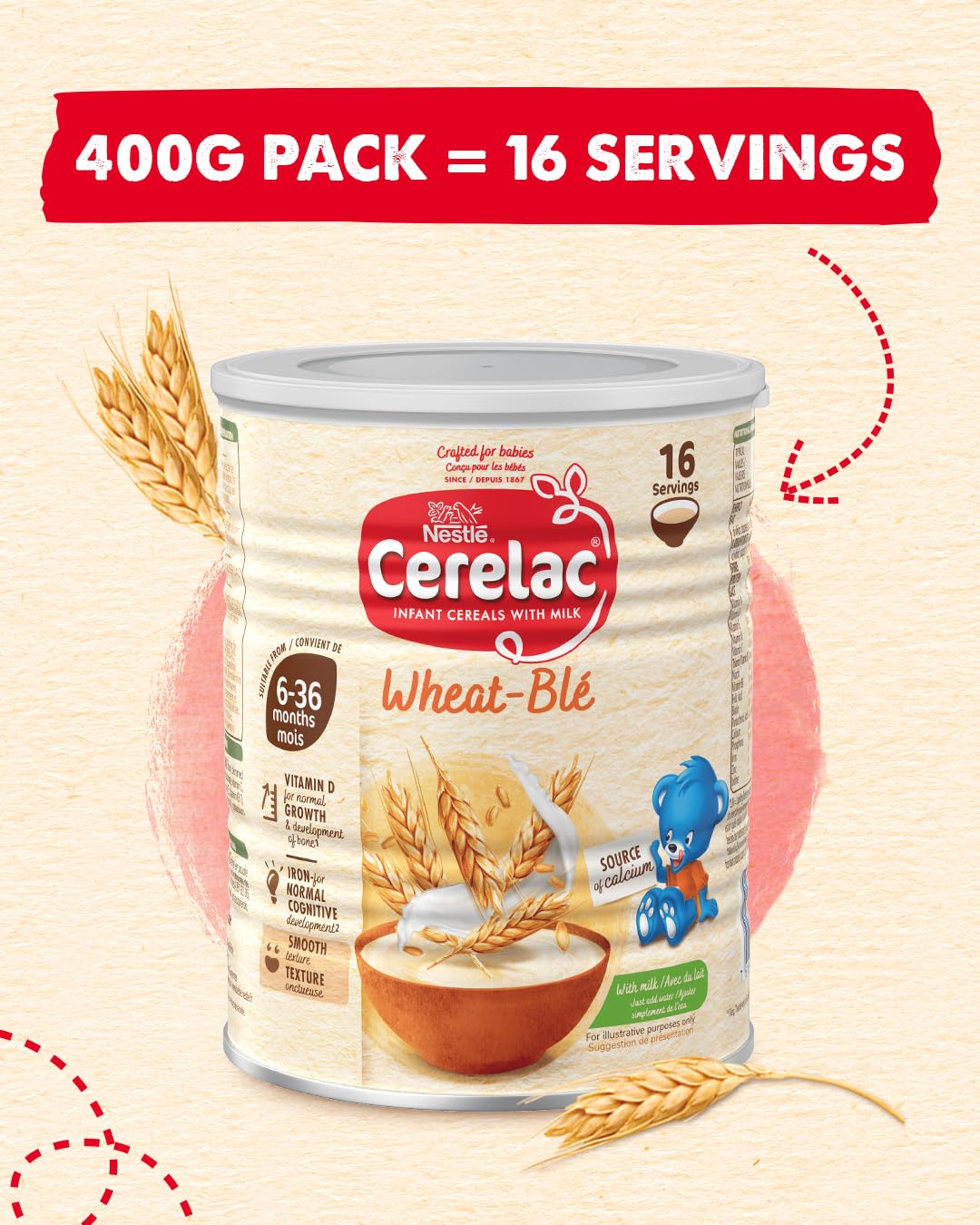 Cerelac Wheat Infant Cereal with Milk 400 g | from 6 months+ | Baby Cereal 3
