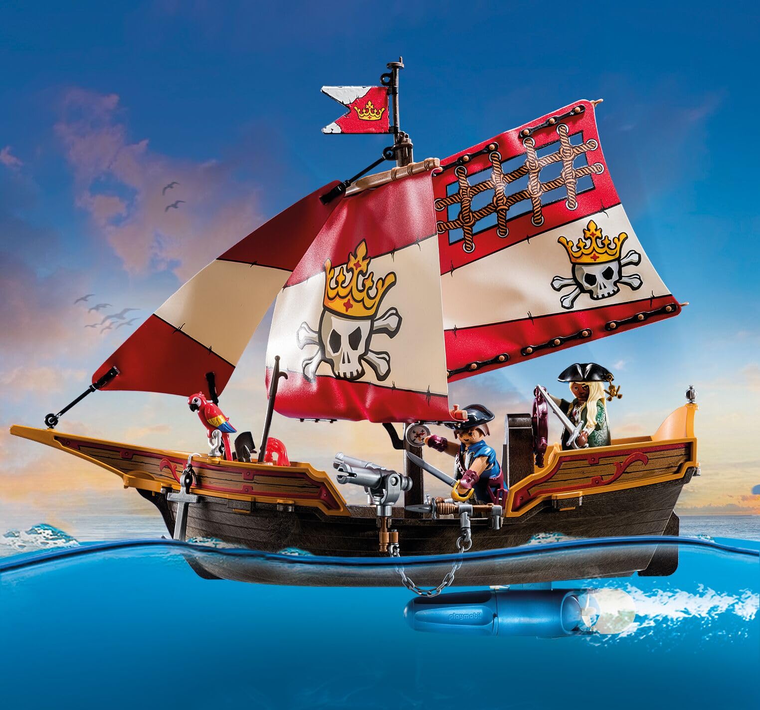 Playmobil 71418 Pirates: Small Pirate Vessel Playset for Kids 4+ 4