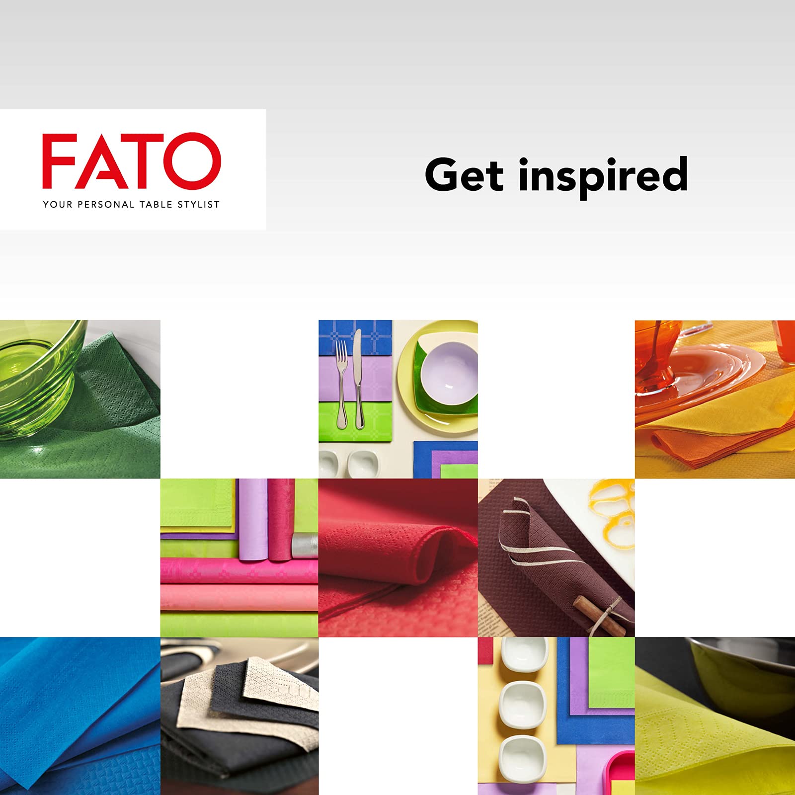 Fato Red 24x24 cm 2-Ply Disposable Paper Napkins, Pack of 100 for Aperitifs and Cocktails 14