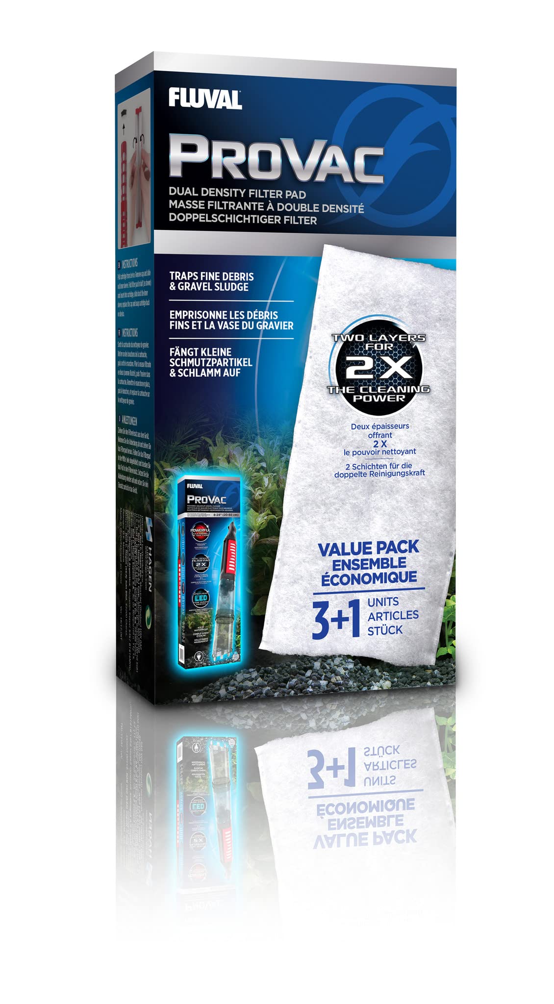 Fluval ProVac Filter Cartridge - Removes Particles | 4 Count