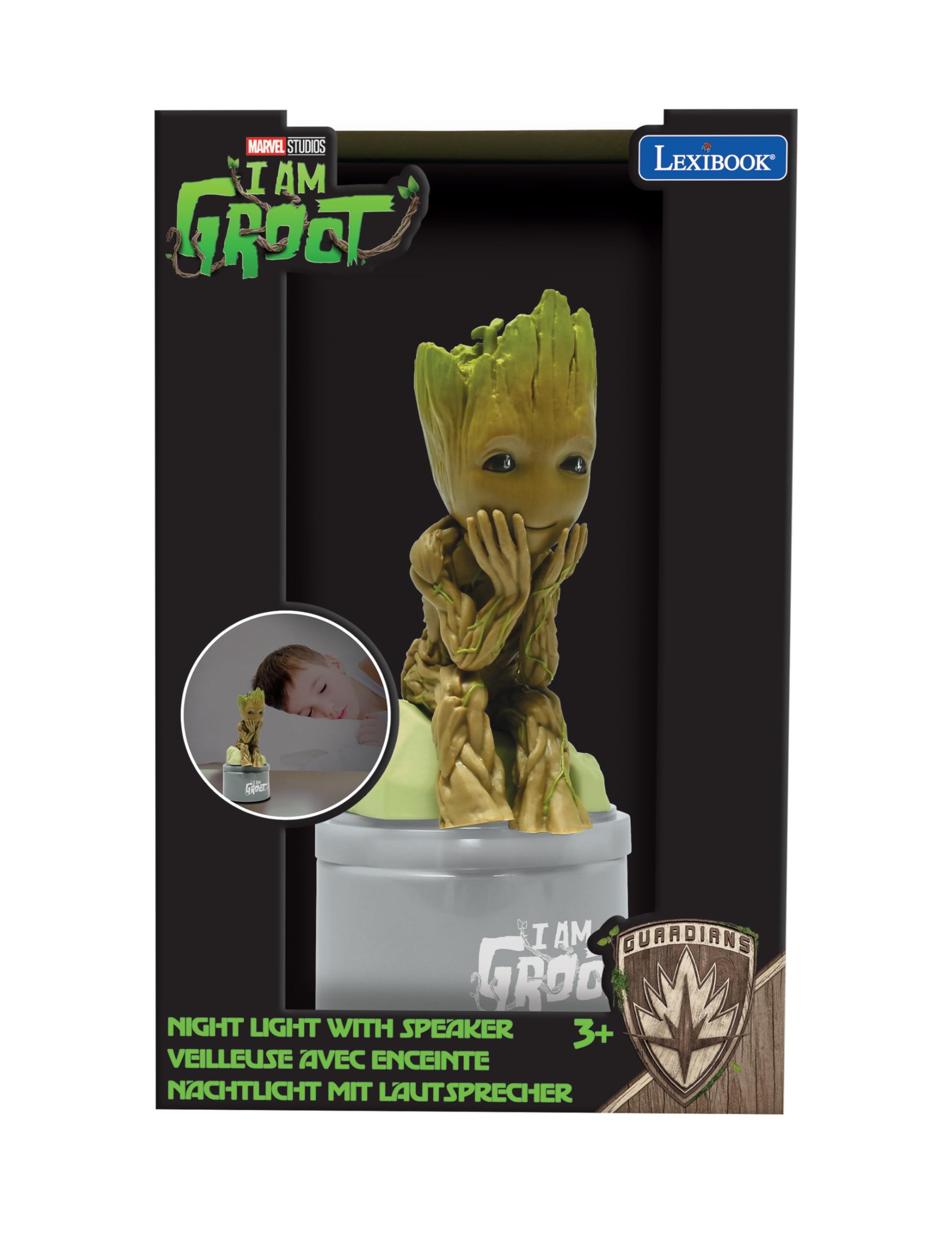 Lexibook Marvel Guardians of the Galaxy Groot Nightlight with Speaker - Grey/Brown 5