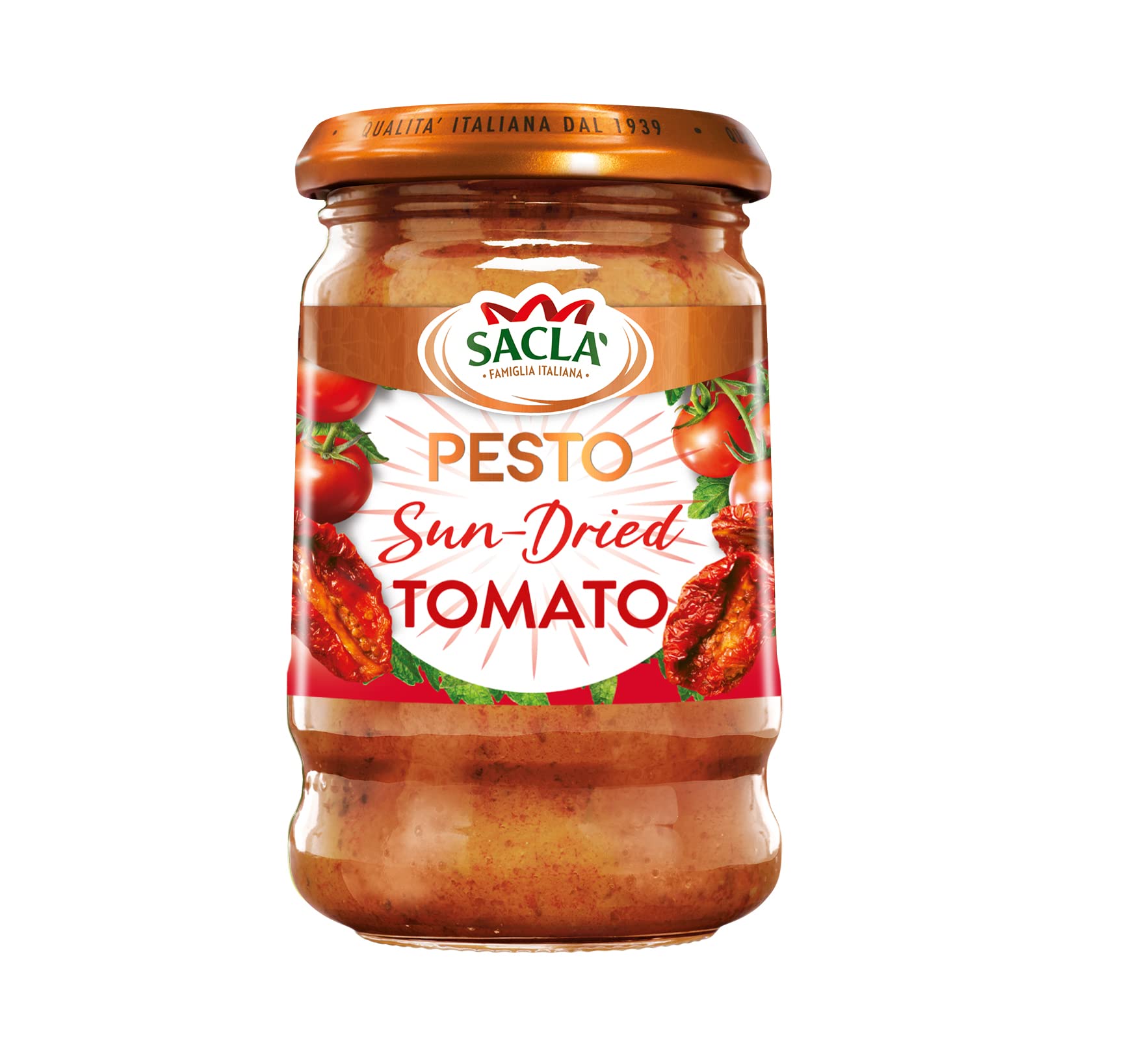 Sacla' Sun-Dried Tomato Pesto - Authentic Italian Cooking Sauce for Pasta, Roasted Veggies & Soups