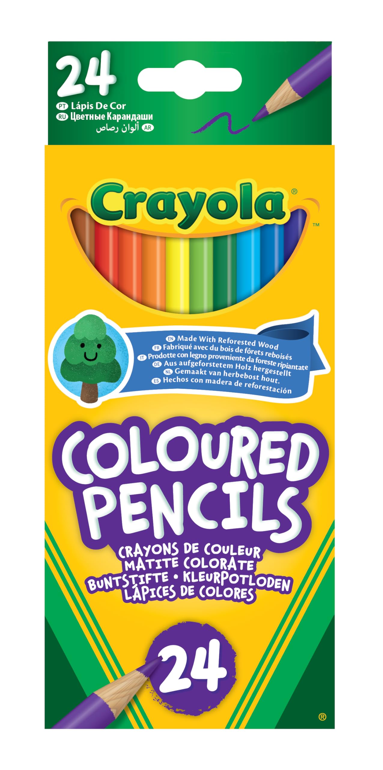 Crayola 24 Coloured Pencils - Pre-Sharpened Art Supplies for Kids 9
