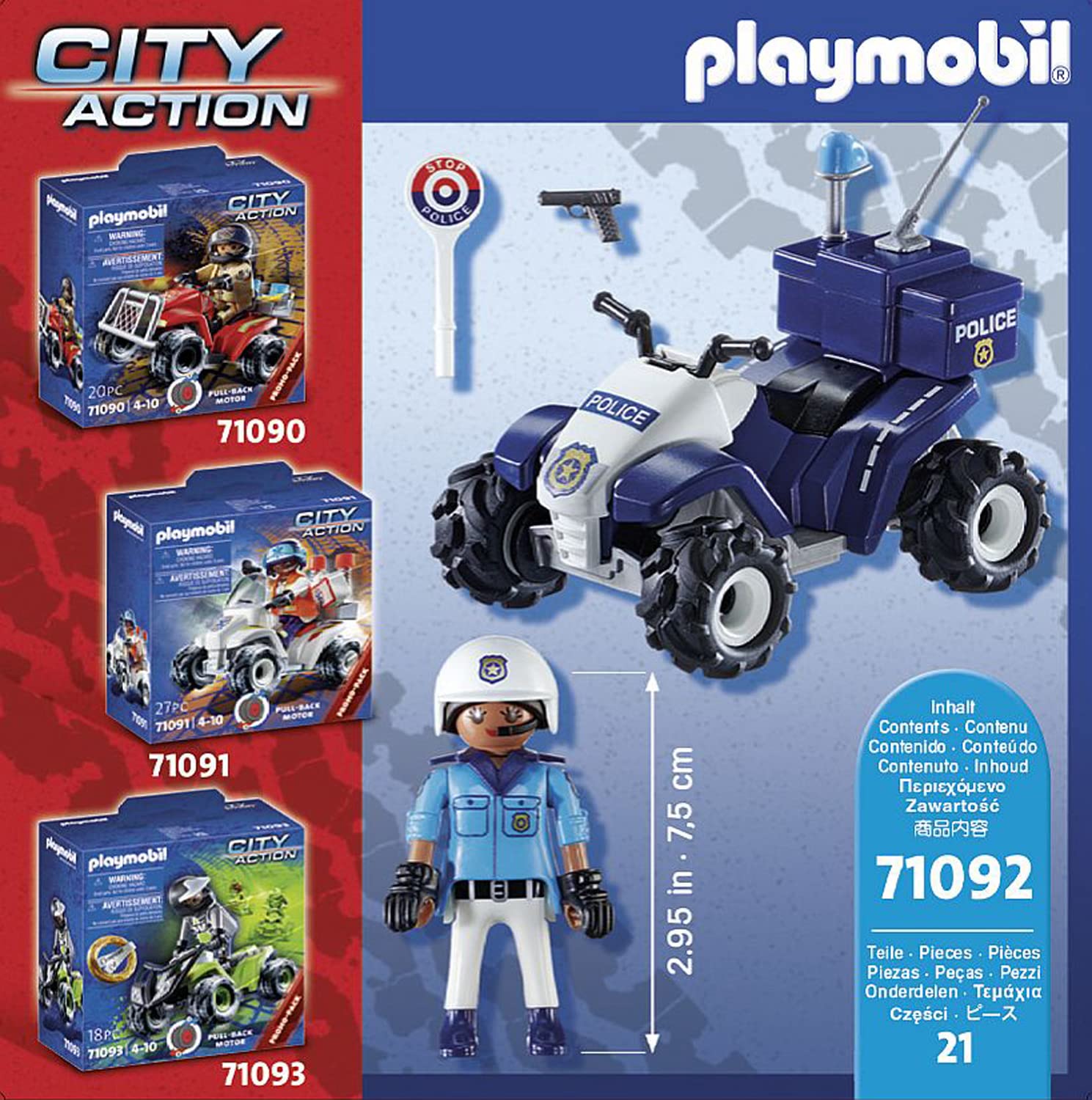Playmobil 71092 Farm Tractor Playset with Farmer and Police Figure - Ages 4+ 5