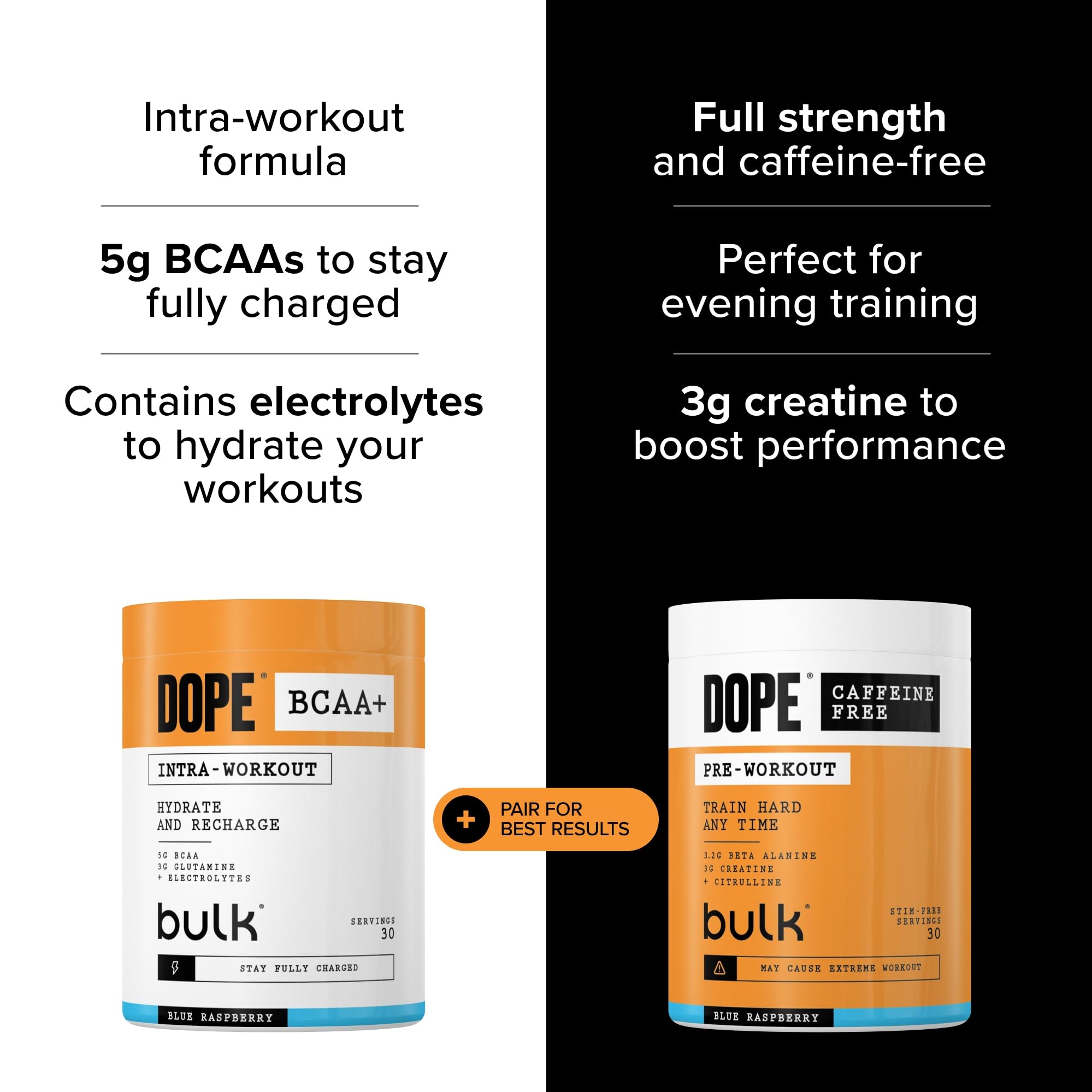 Bulk Dope Caffeine Free Pre-Workout Powder - Fruit Punch | 510g | 30 Servings 7