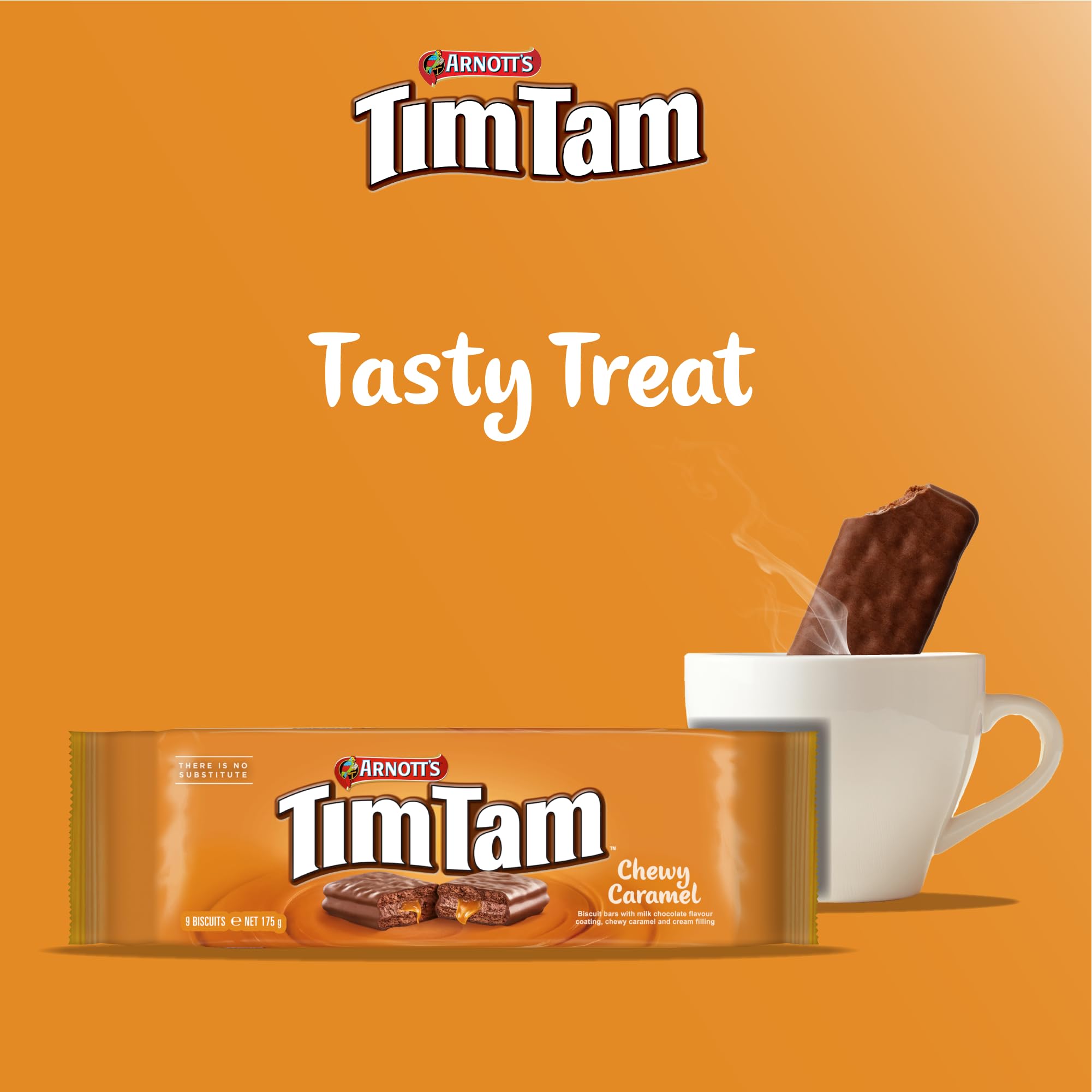 Tim Tam - Chewy Caramel Biscuit Bars with Milk Chocolate Coating (175g) 3