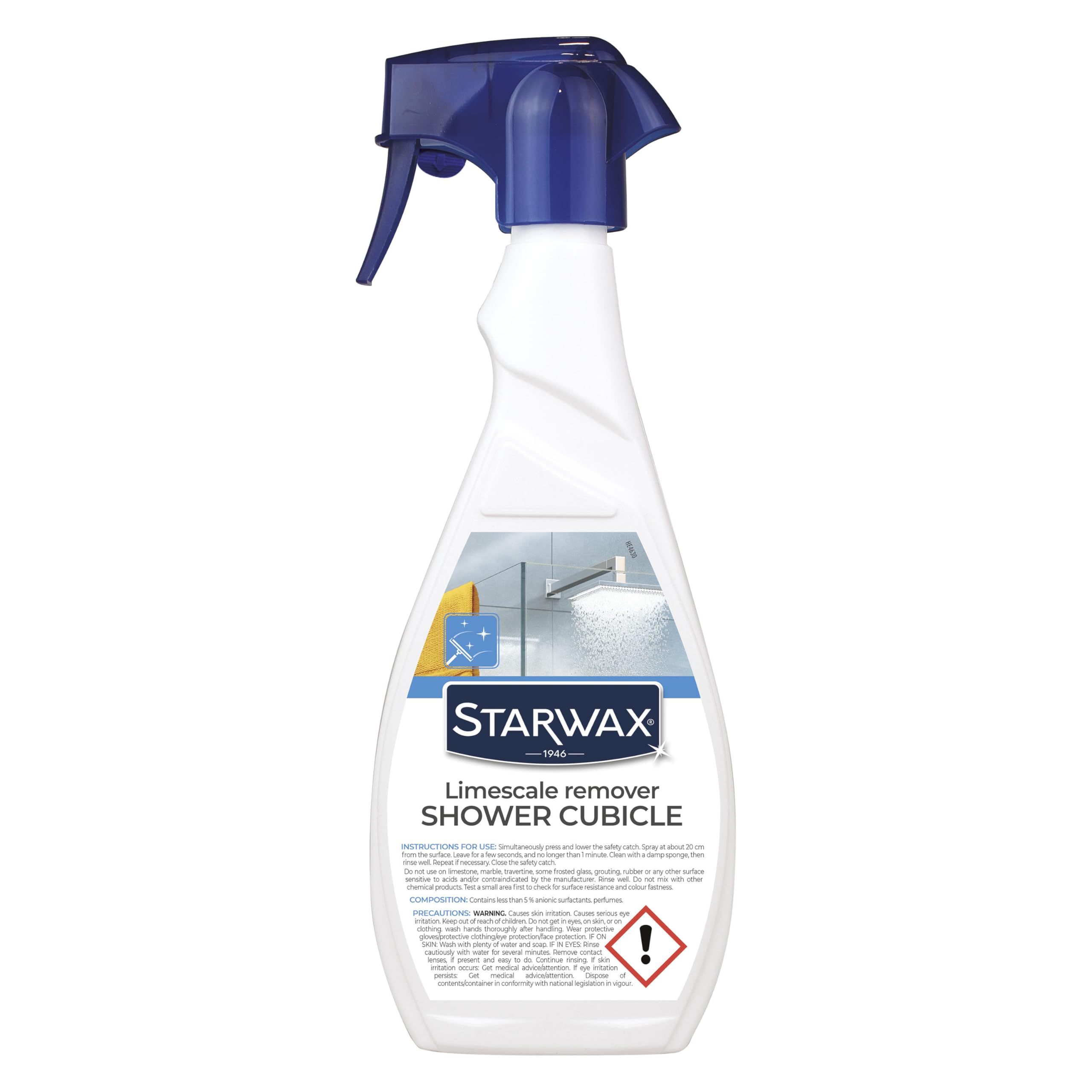 STARWAX Shower Cleaner & Limescale Remover - 500 ml | Removes Soap Scum & Water Marks