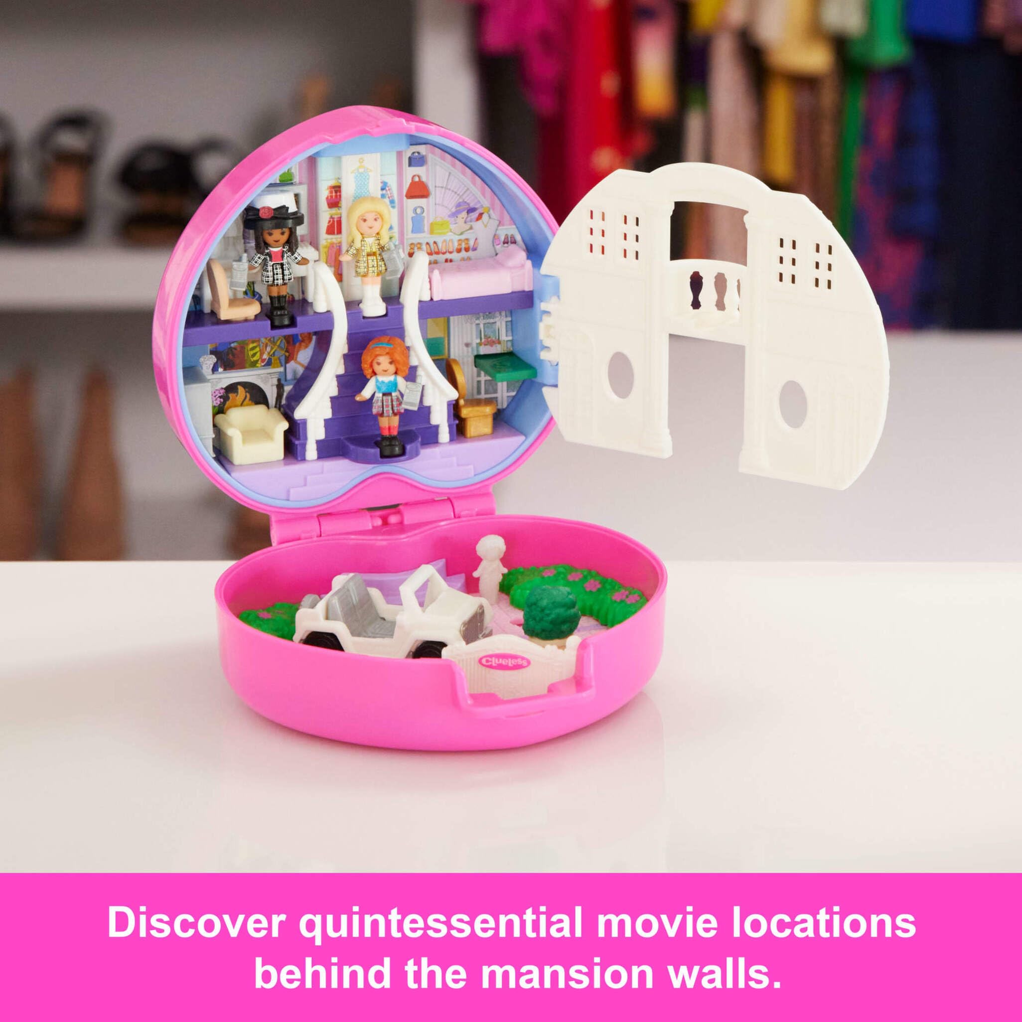 Polly Pocket x Clueless Collector Compact - Micro Dolls & Playset for Ages 4-10 4