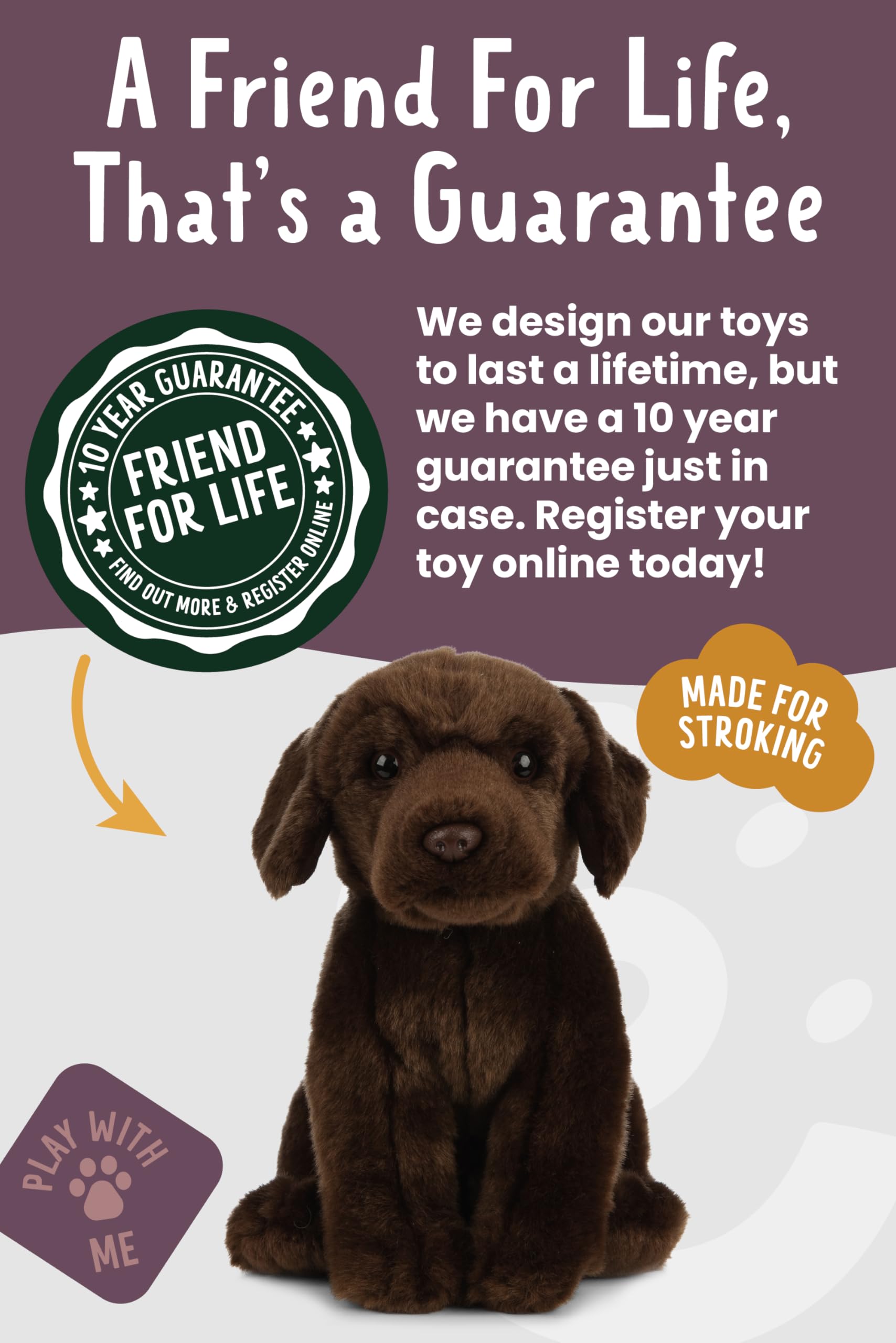 Chocolate Labrador Plush Toy - Soft Stuffed Animal for Kids & Adults, 20cm Brown 14