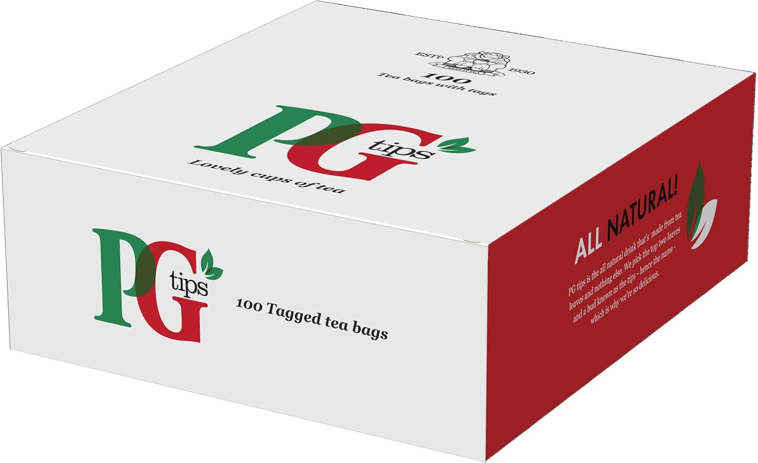 PG Tips - String and Tag One Cup Everyday Tea Bags (Pack of 100)