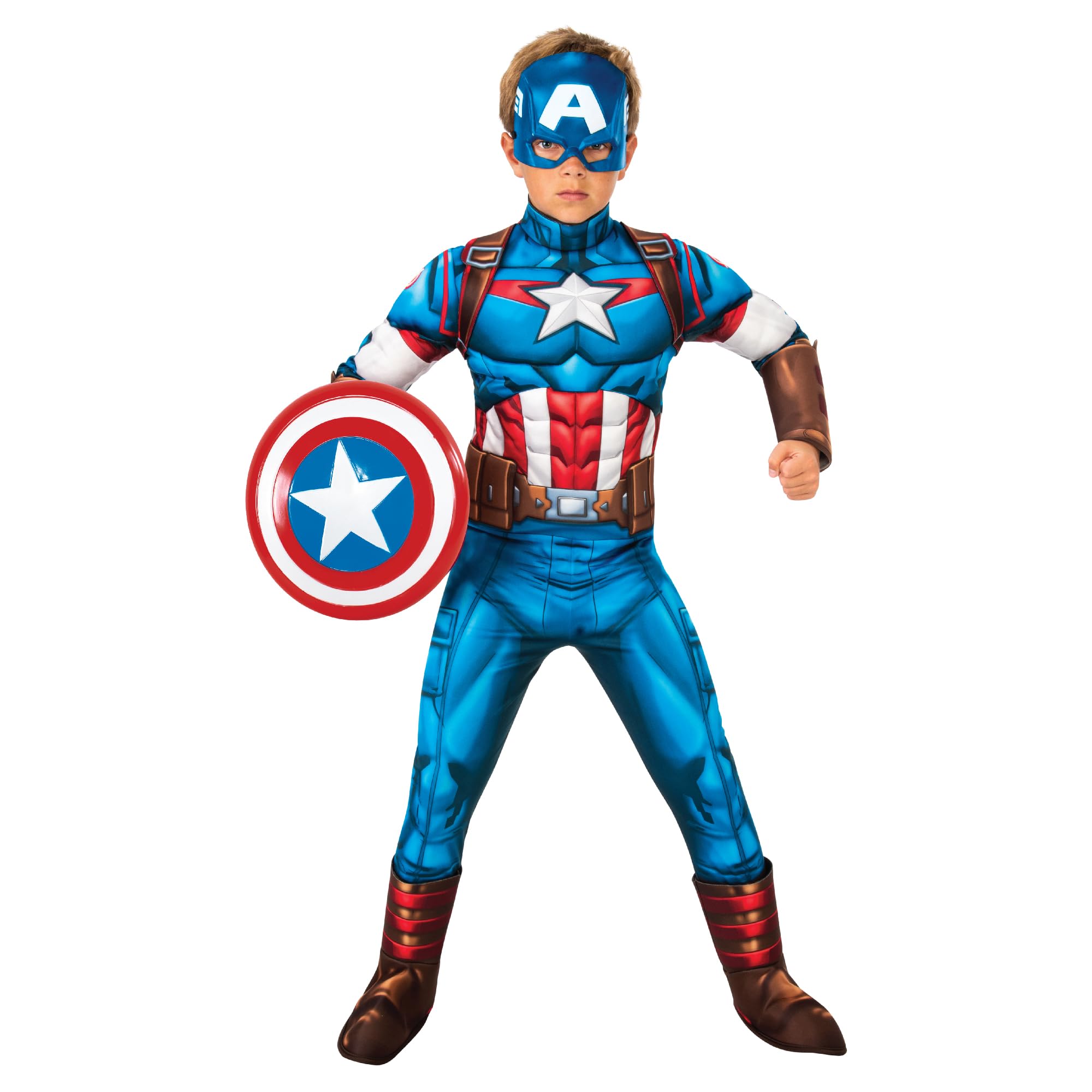Rubies Captain America Deluxe Kids Fancy Dress Costume - Boys, Age 3-4 Years