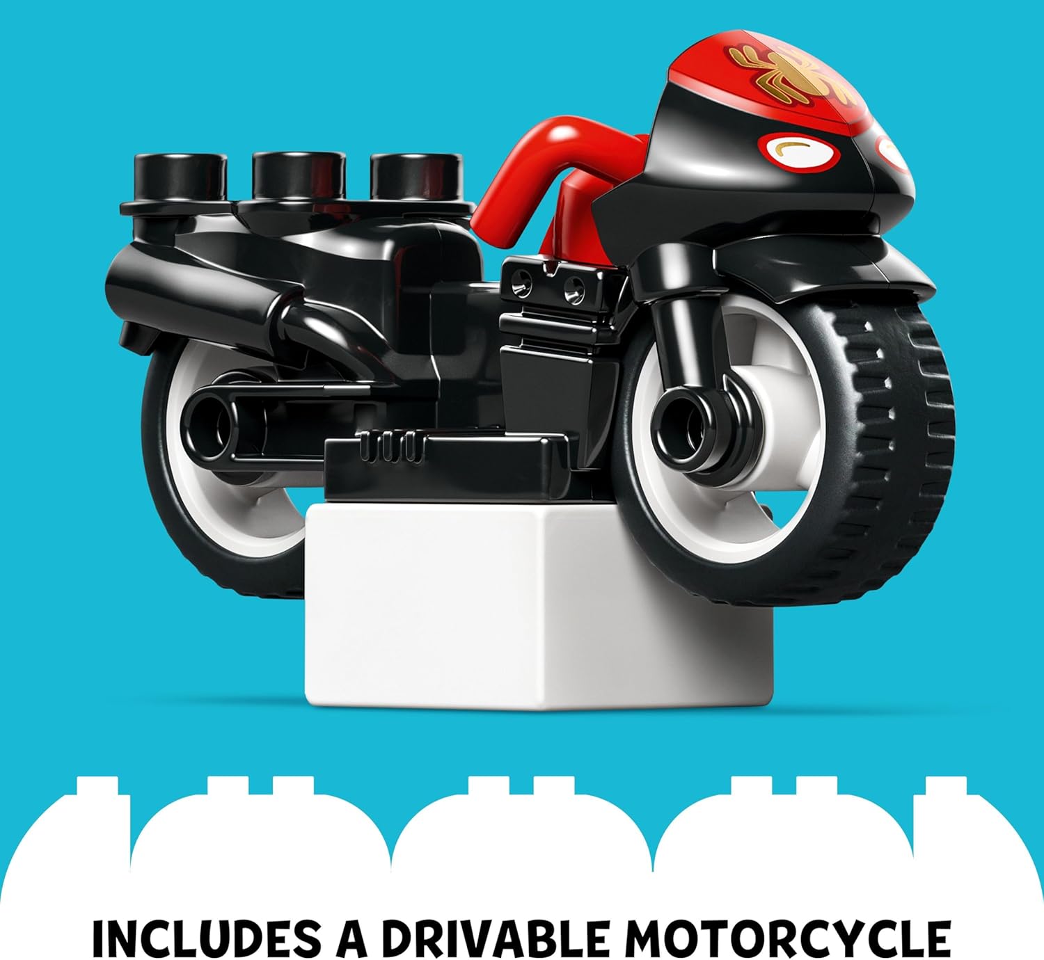 LEGO DUPLO Marvel Spin’s Motorcycle Adventure - Building Set for Toddlers 2+ 3