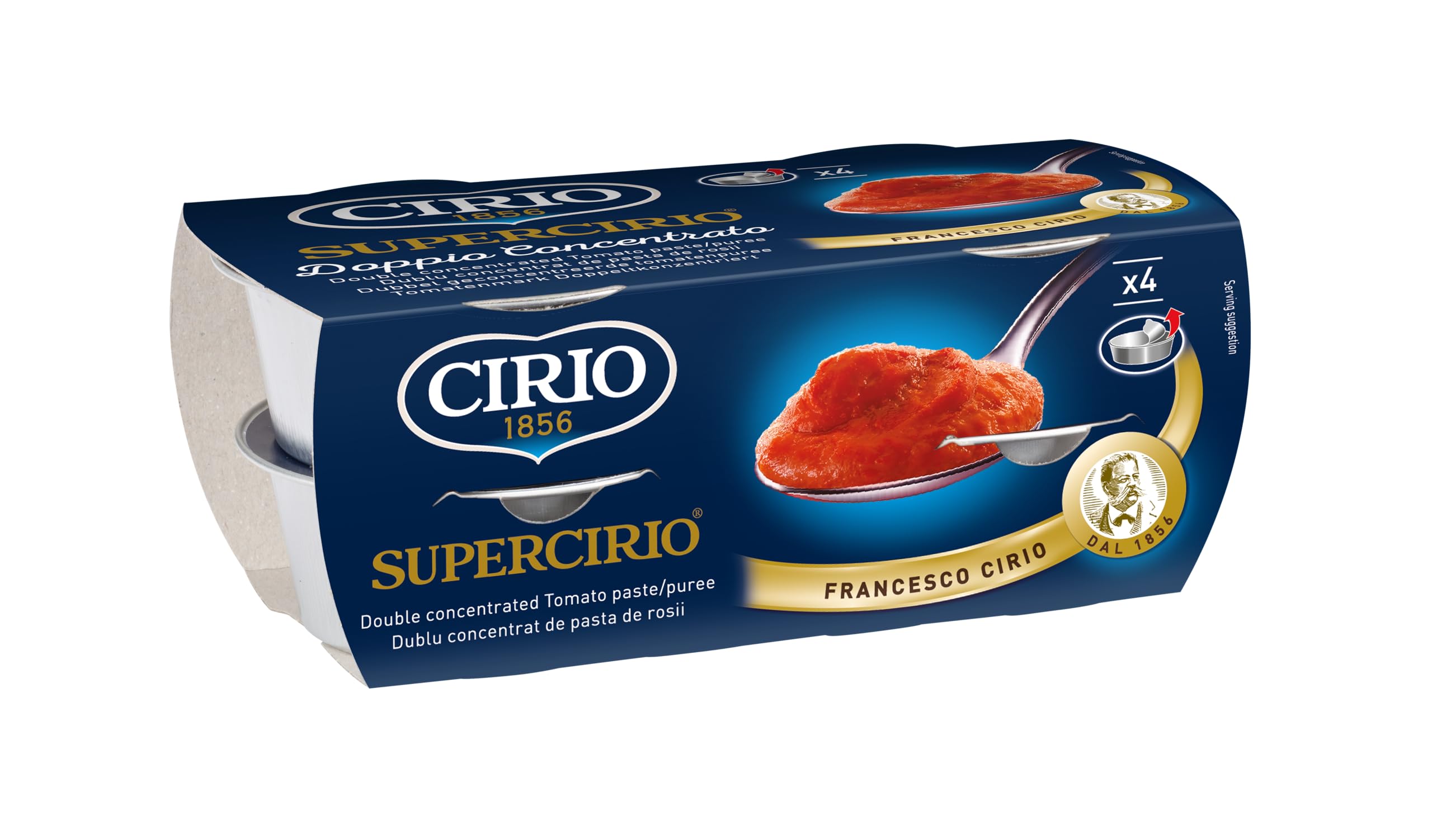 Cirio Supercirio Double Concentrated Tomato Puree, 4 x 70g