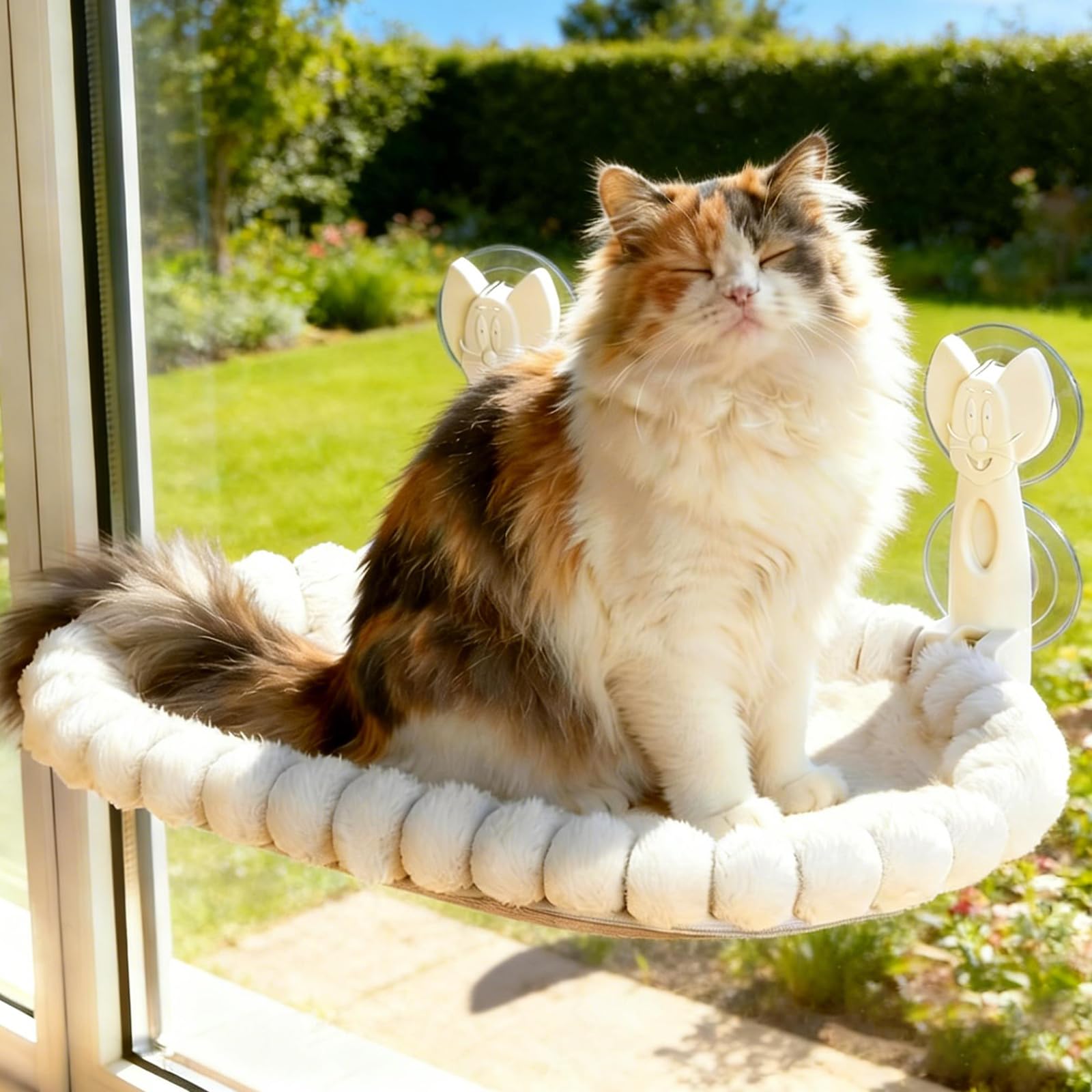 Euqvunn Cordless Cat Window Bed - 33LBS Capacity | Foldable | Dual-Sided Comfort
