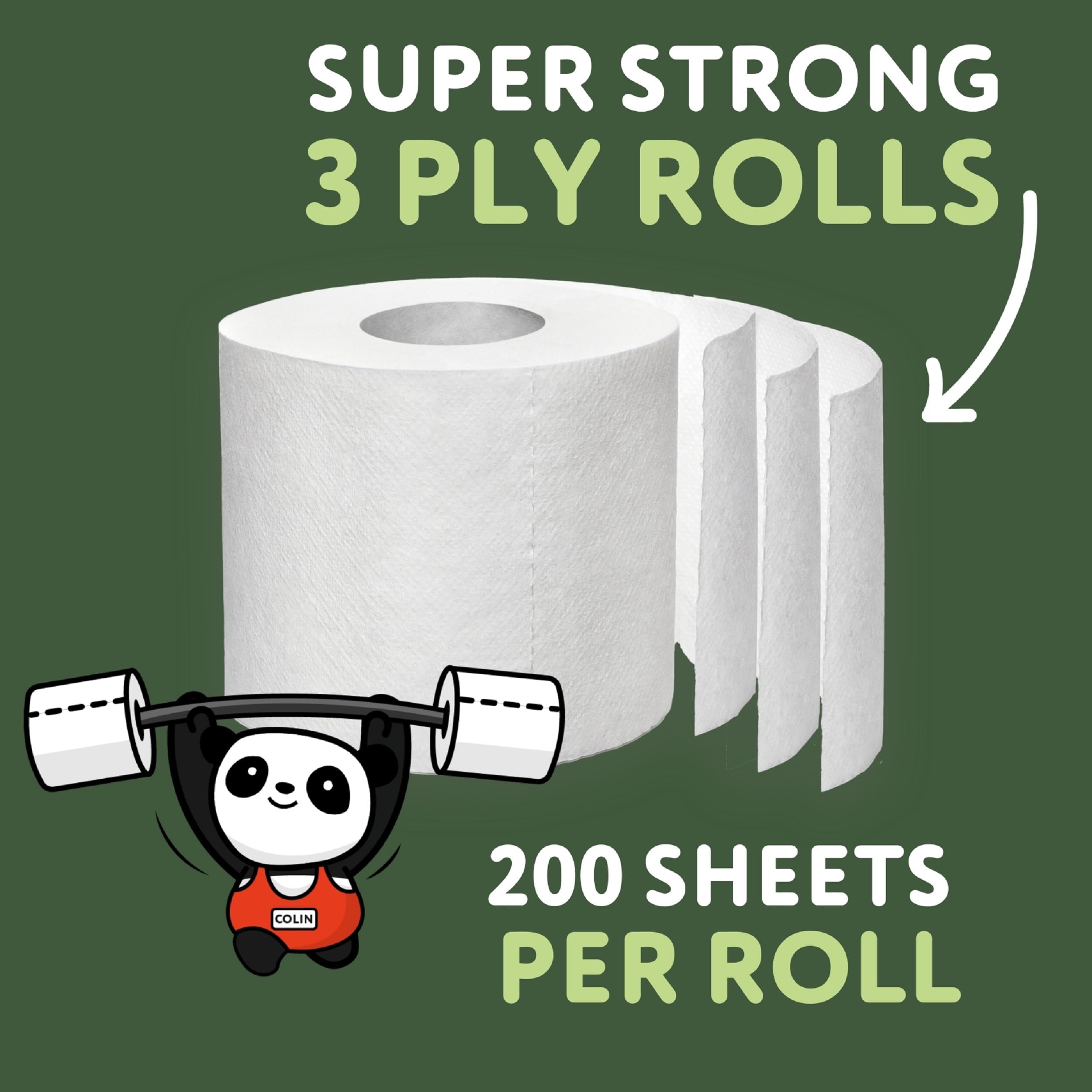 The Cheeky Panda - Bamboo Toilet Tissue Paper (Pack of 4 Rolls, 3-Ply, 200 Sheets) 13