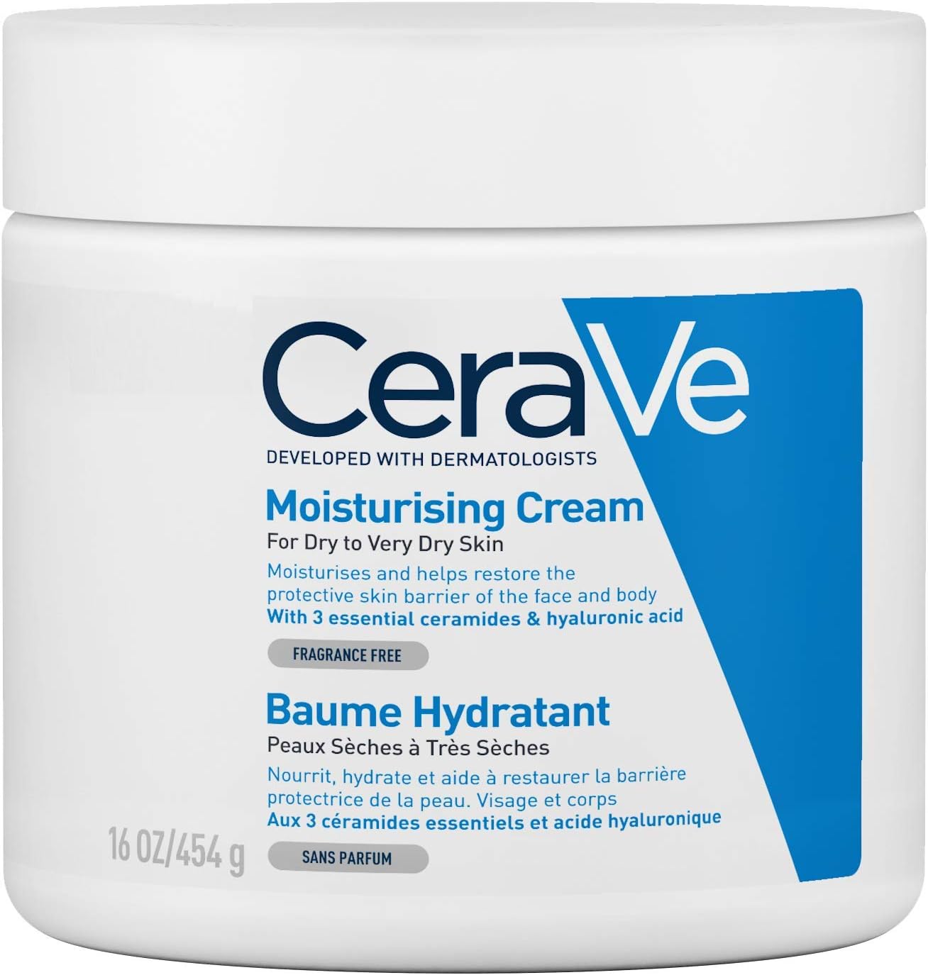 CeraVe Moisturising Cream for Dry to Very Dry Skin (454g)
