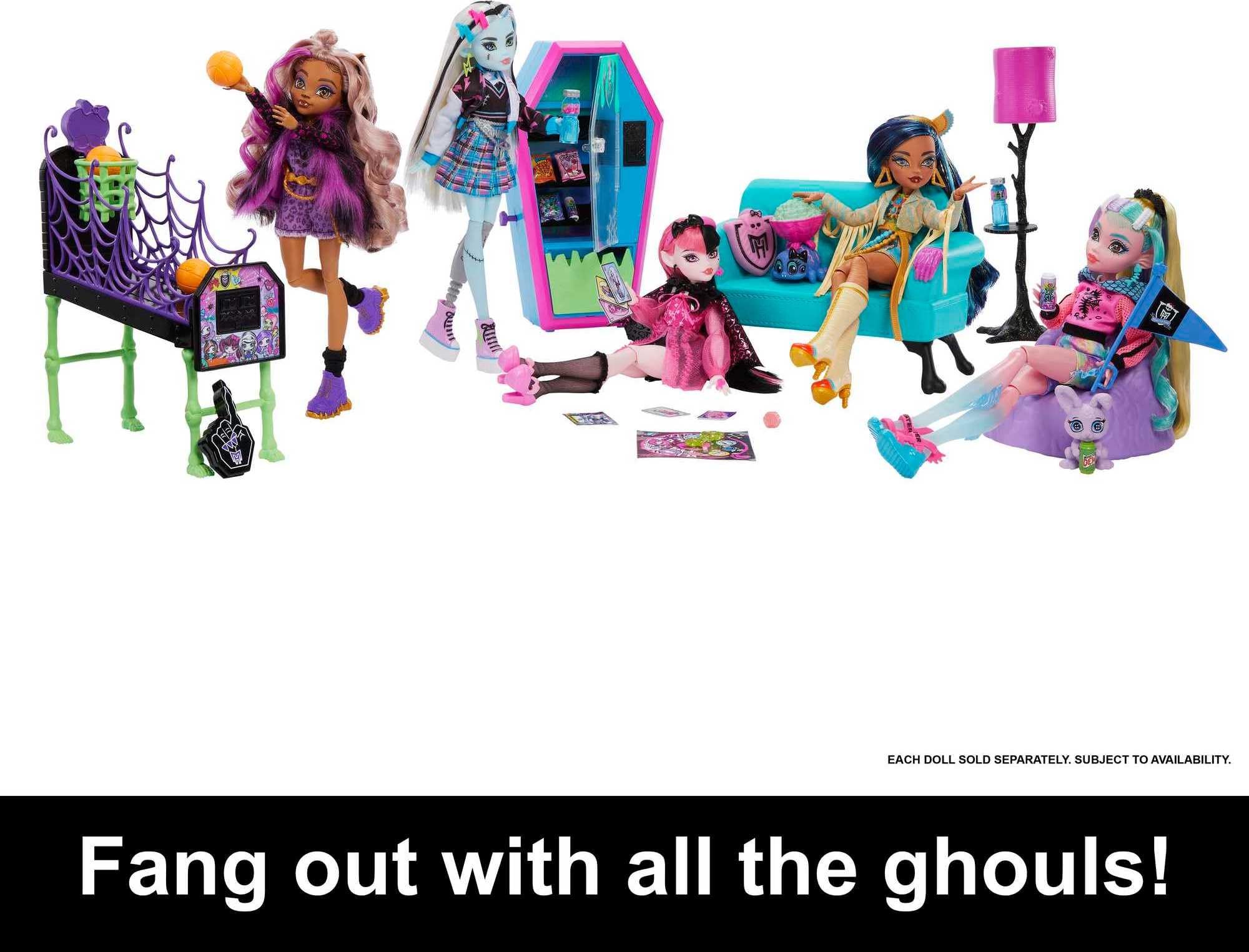 Monster High Student Lounge Playset with Doll House Furniture and Themed Accessories 13