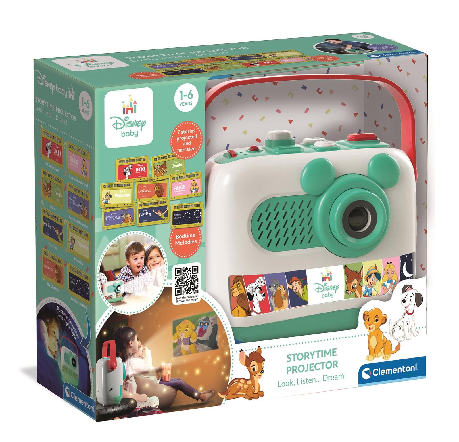 Clementoni Disney Storytime Projector - Nightlight, Music & 8 Story Cards for Toddlers 7