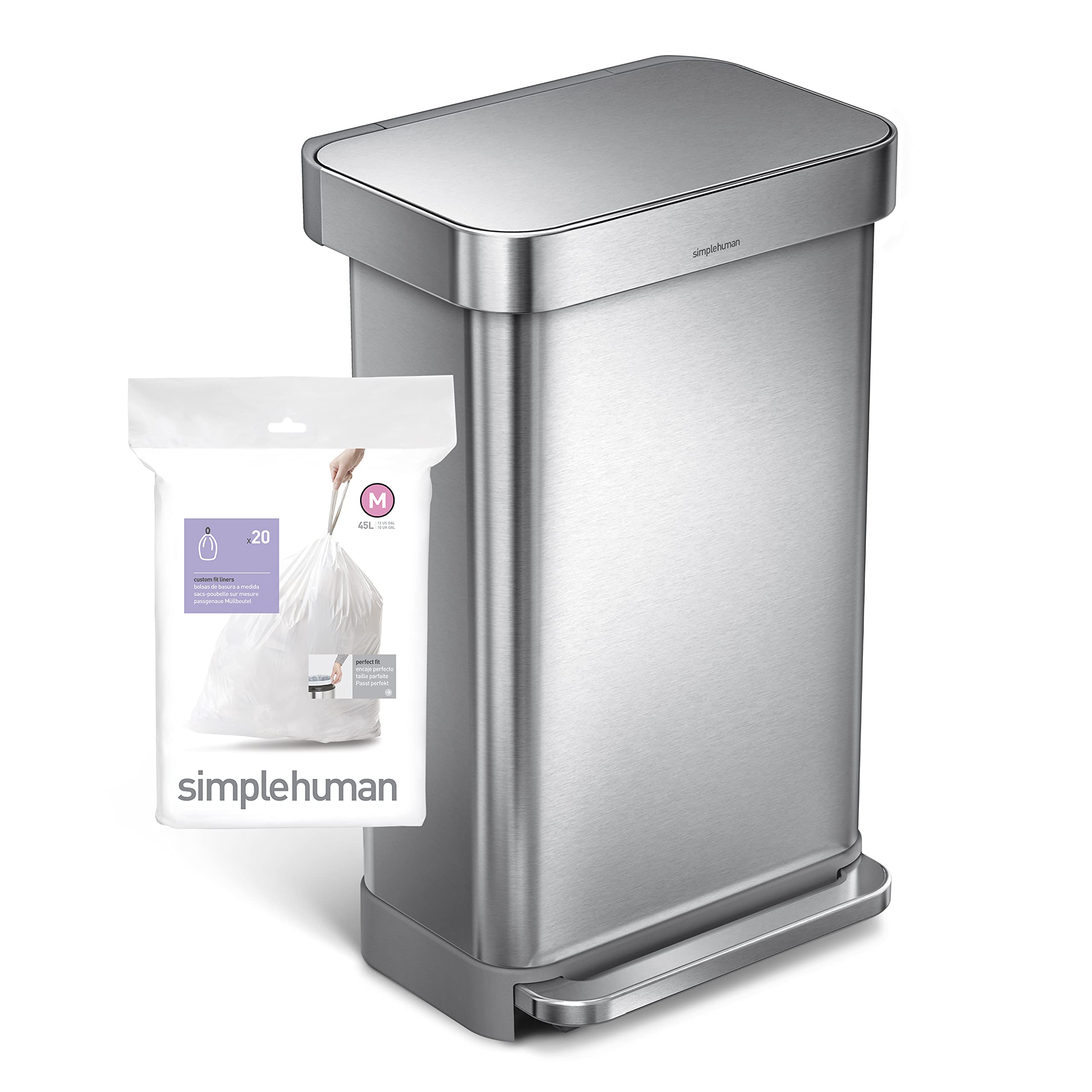 simplehuman CW0261 Code M Passgenauer Müllbeutel, Großpackung, Weiß 4