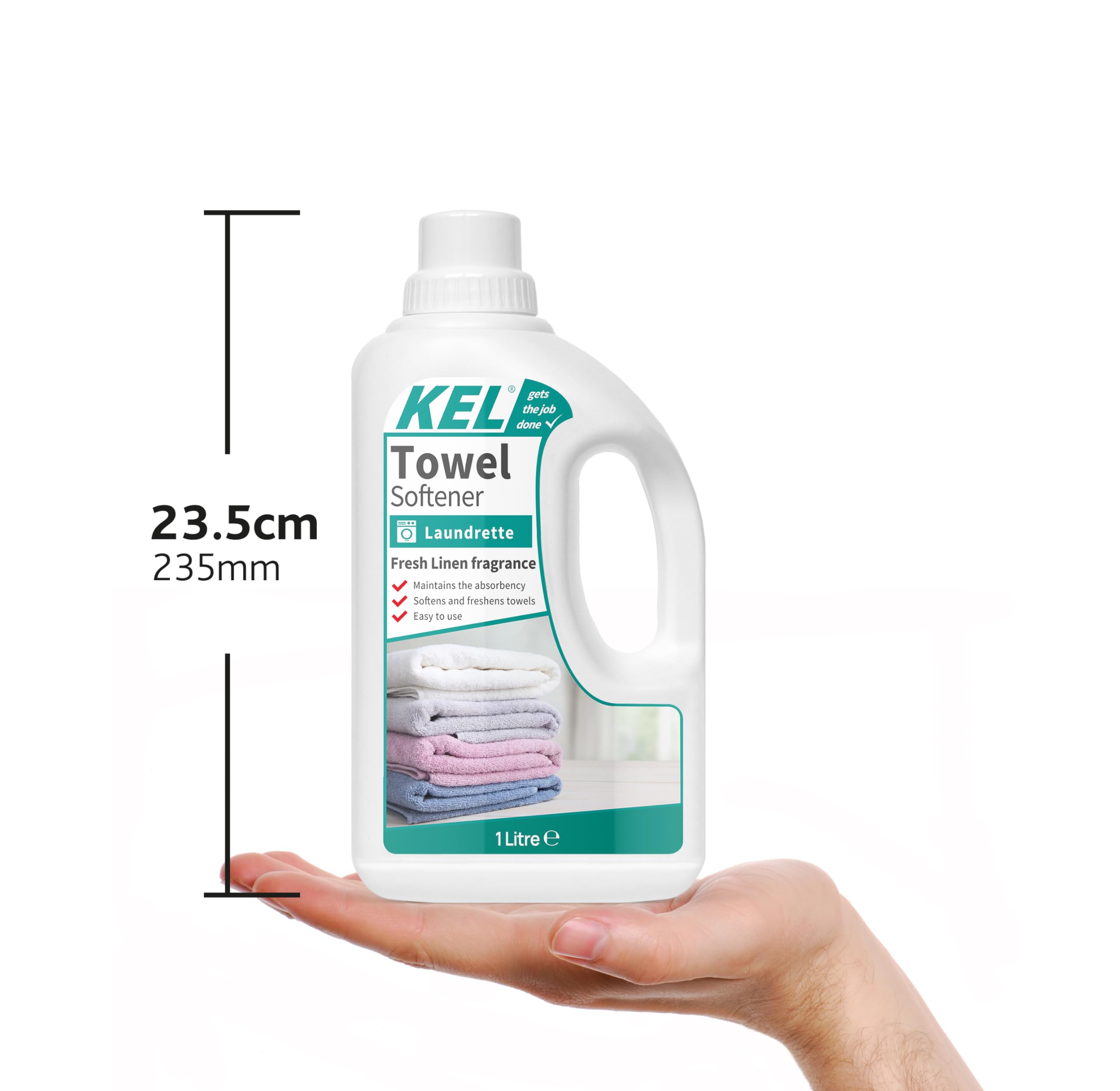KEL Towel Softener Liquid Conditioner - 1L Bottle | Up to 10 Washes | Fresh Linen Scent